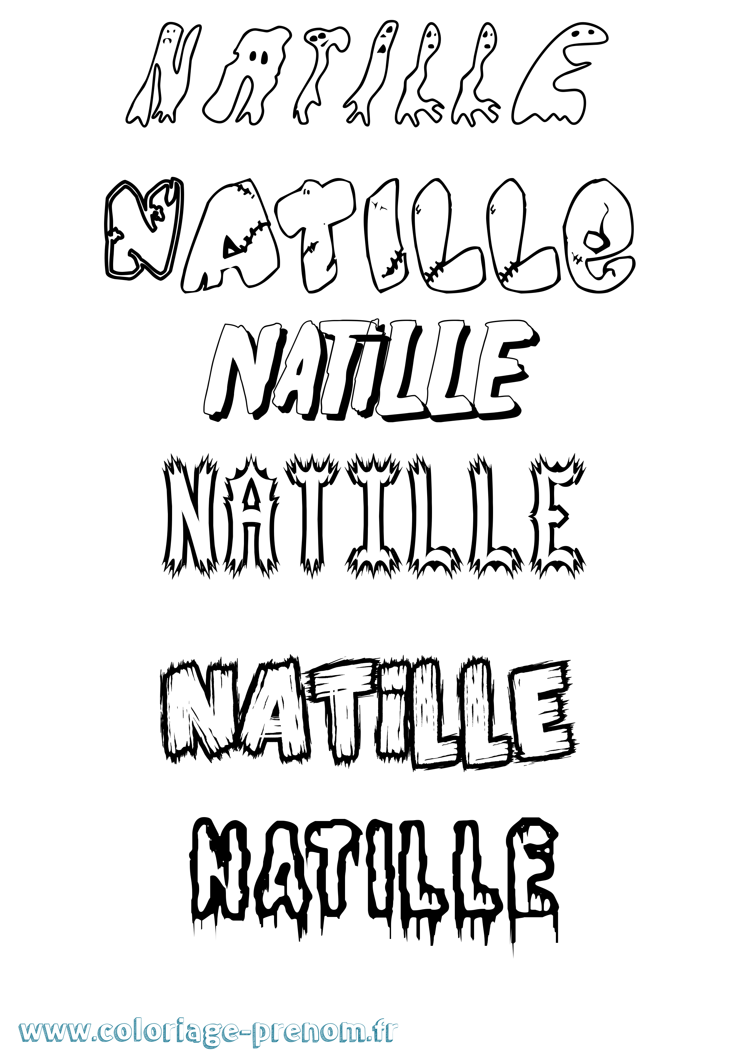 Coloriage Natille Frisson Coloriage prénom Natille Frisson