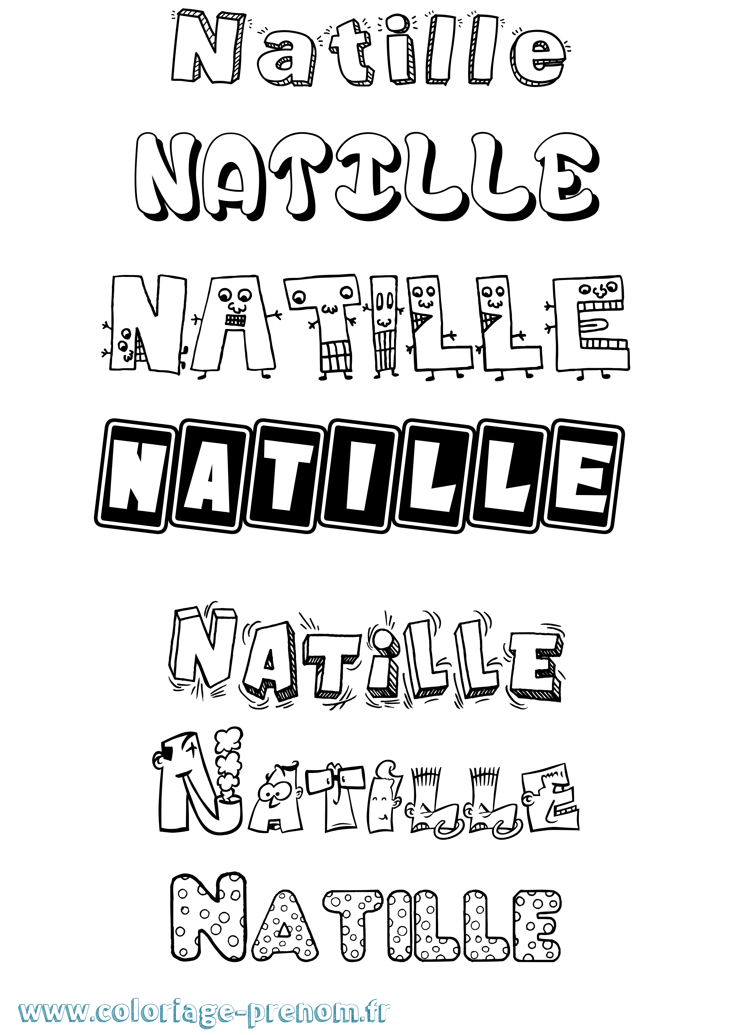 Coloriage Natille Fun Coloriage prénom Natille Fun