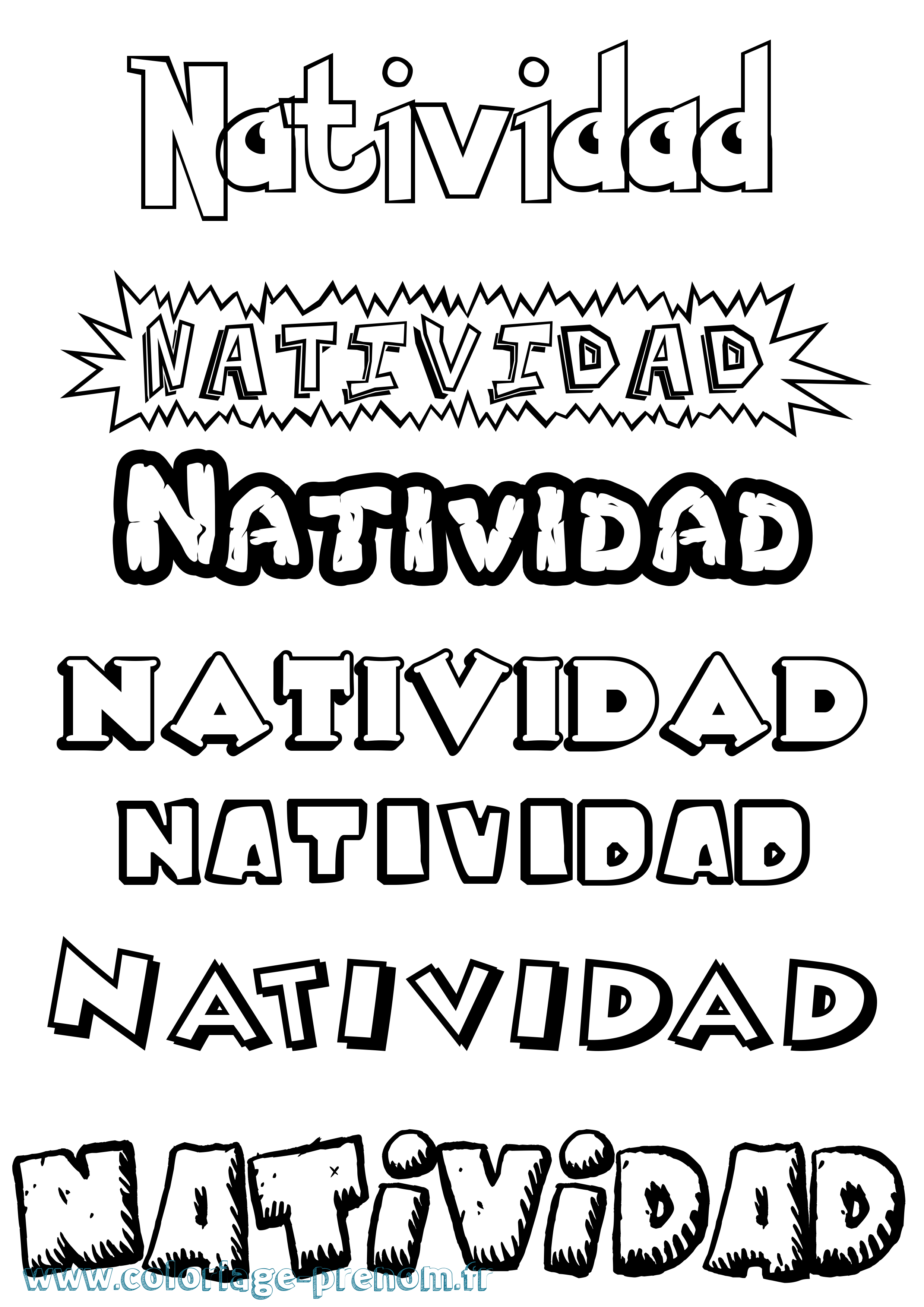 Coloriage Natividad Dessin Animé Coloriage prénom Natividad Dessin Animé
