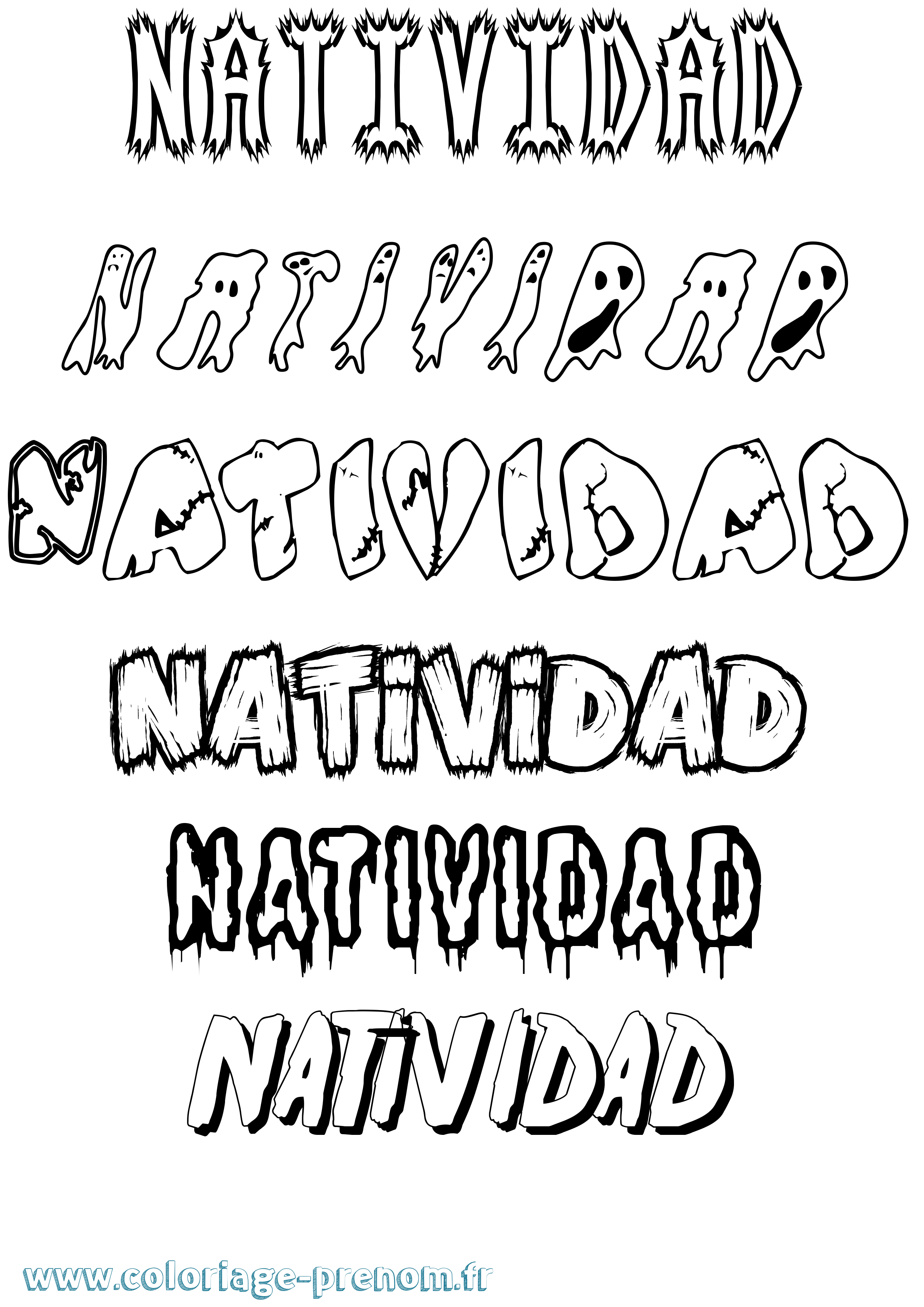 Coloriage Natividad Frisson Coloriage prénom Natividad Frisson