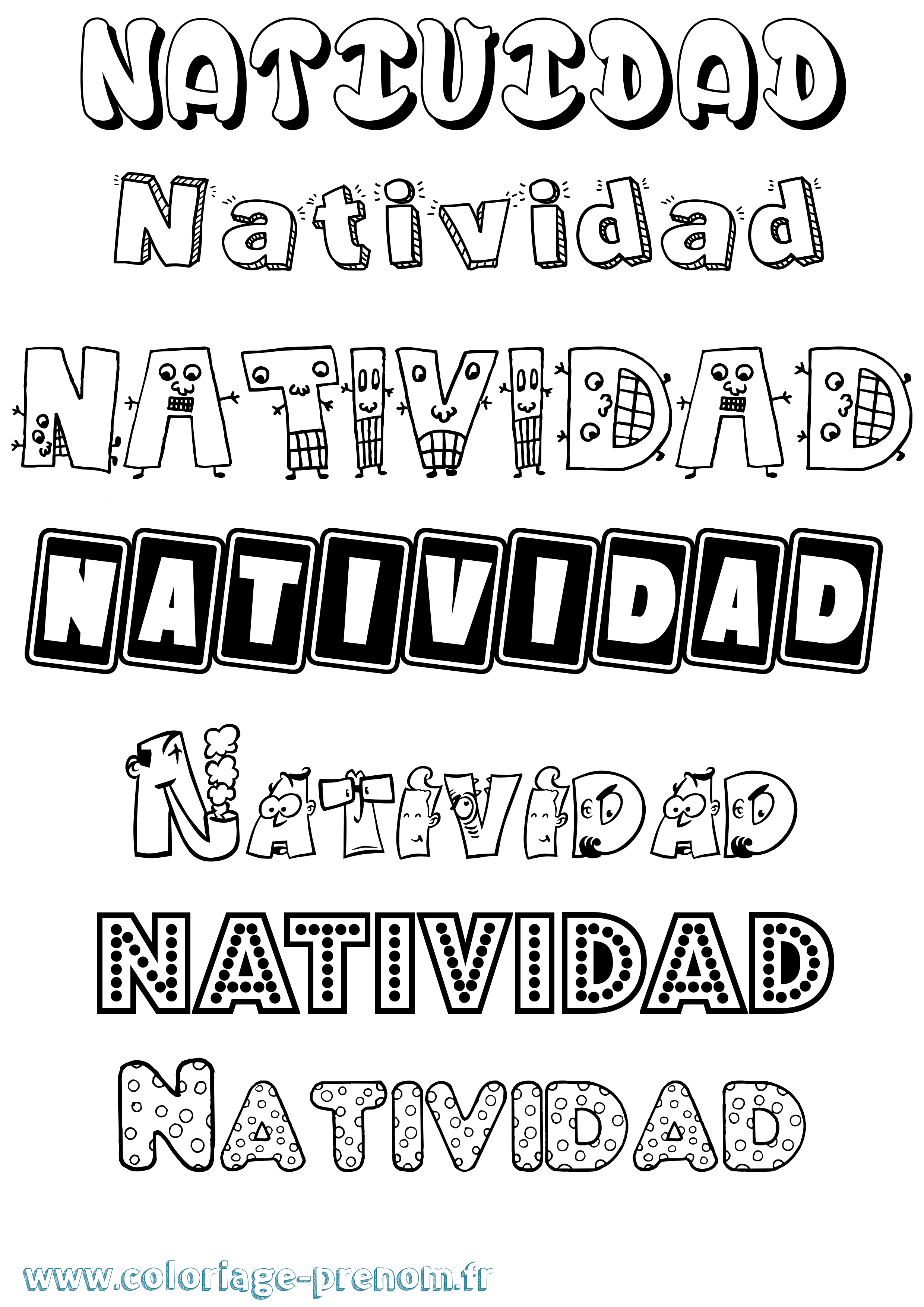 Coloriage Natividad Fun Coloriage prénom Natividad Fun