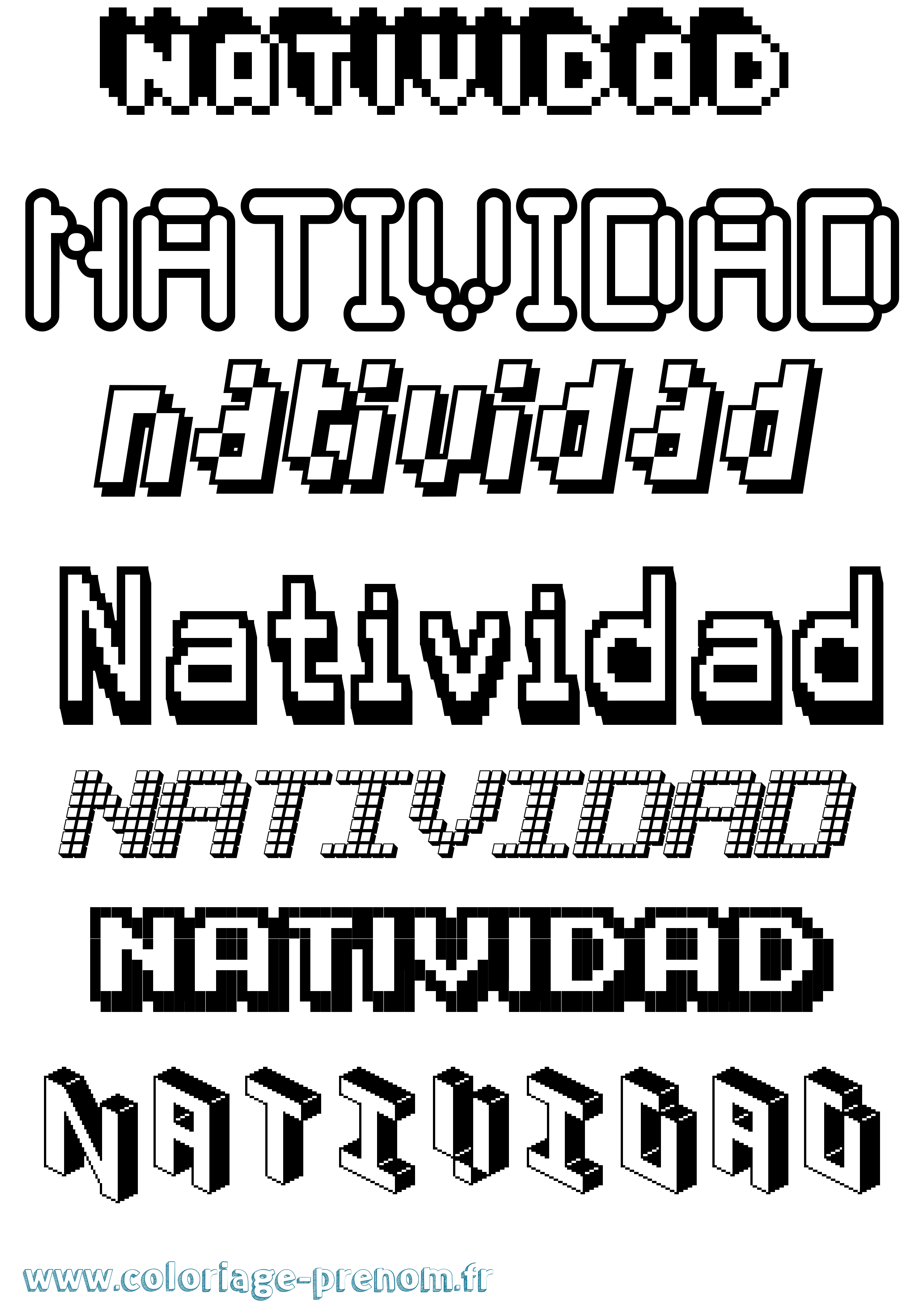 Coloriage Natividad Pixel Coloriage prénom Natividad Pixel