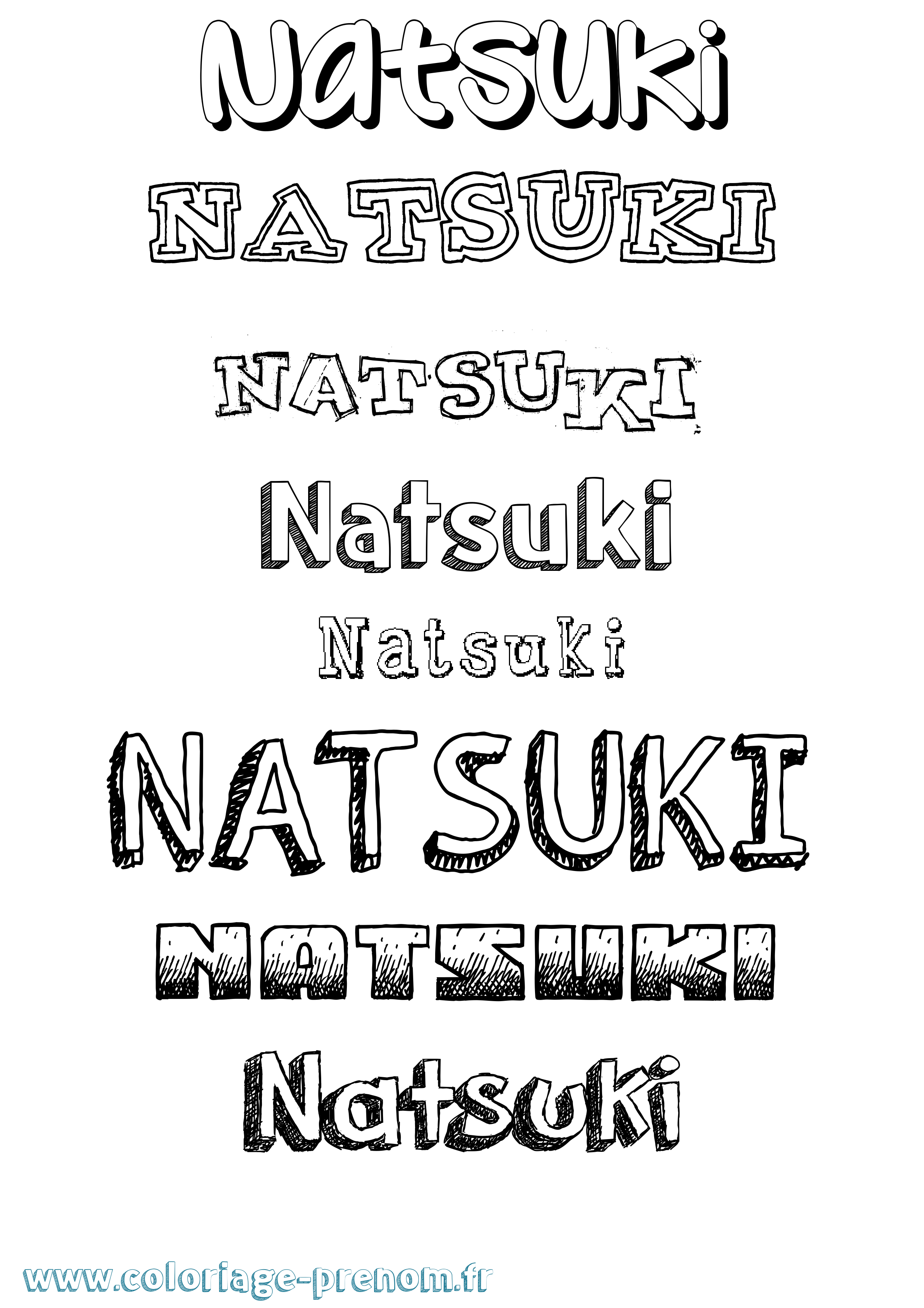 Coloriage Natsuki Dessiné Coloriage prénom Natsuki Dessiné