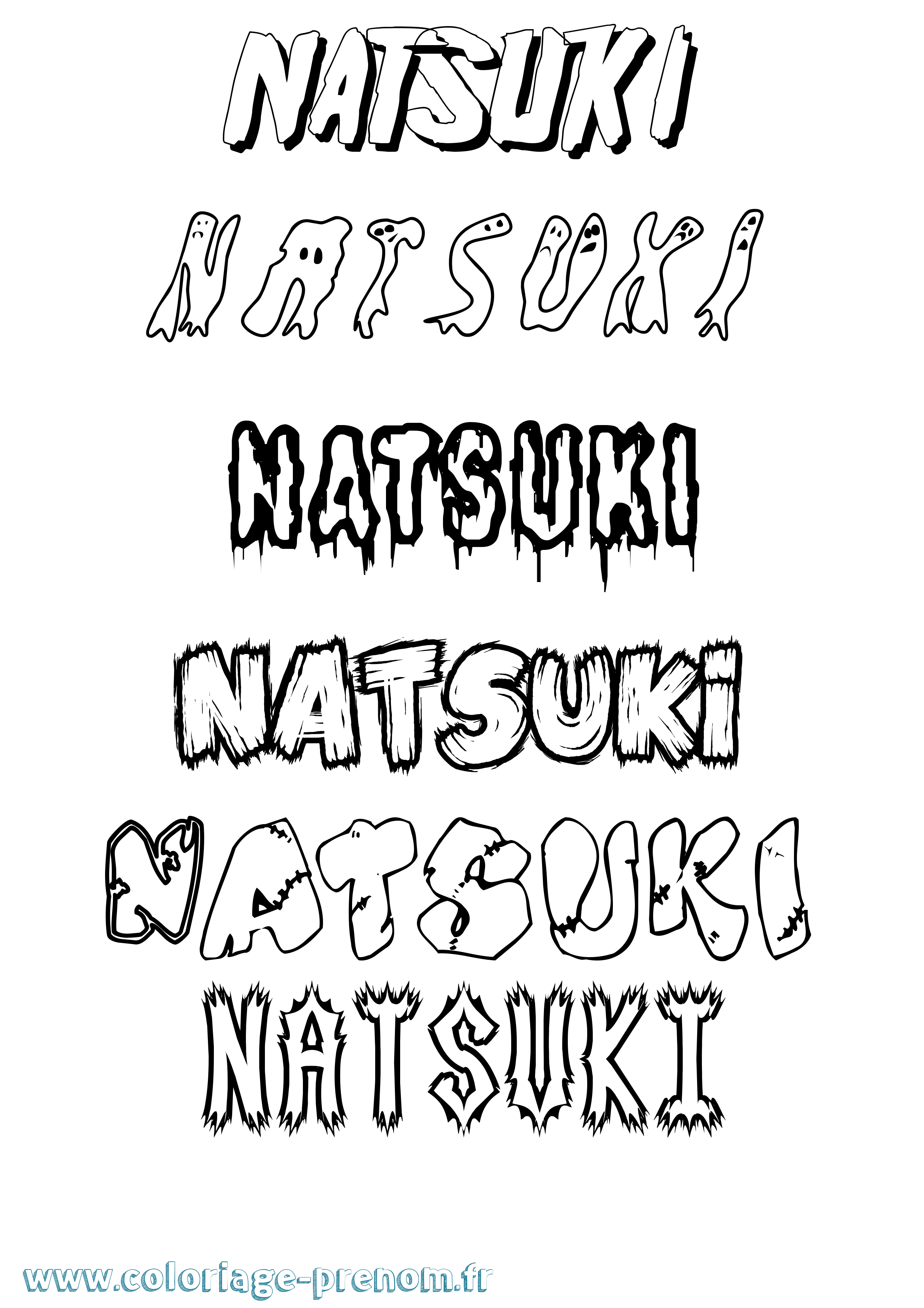 Coloriage Natsuki Frisson Coloriage prénom Natsuki Frisson