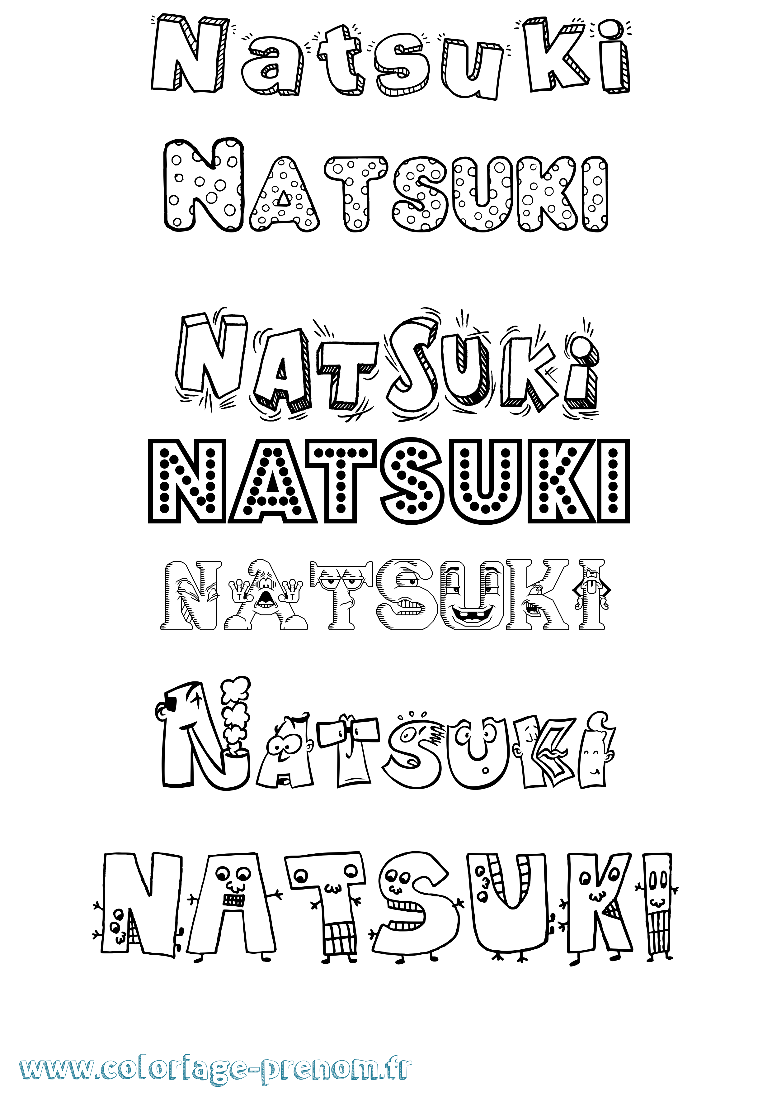 Coloriage Natsuki Fun Coloriage prénom Natsuki Fun