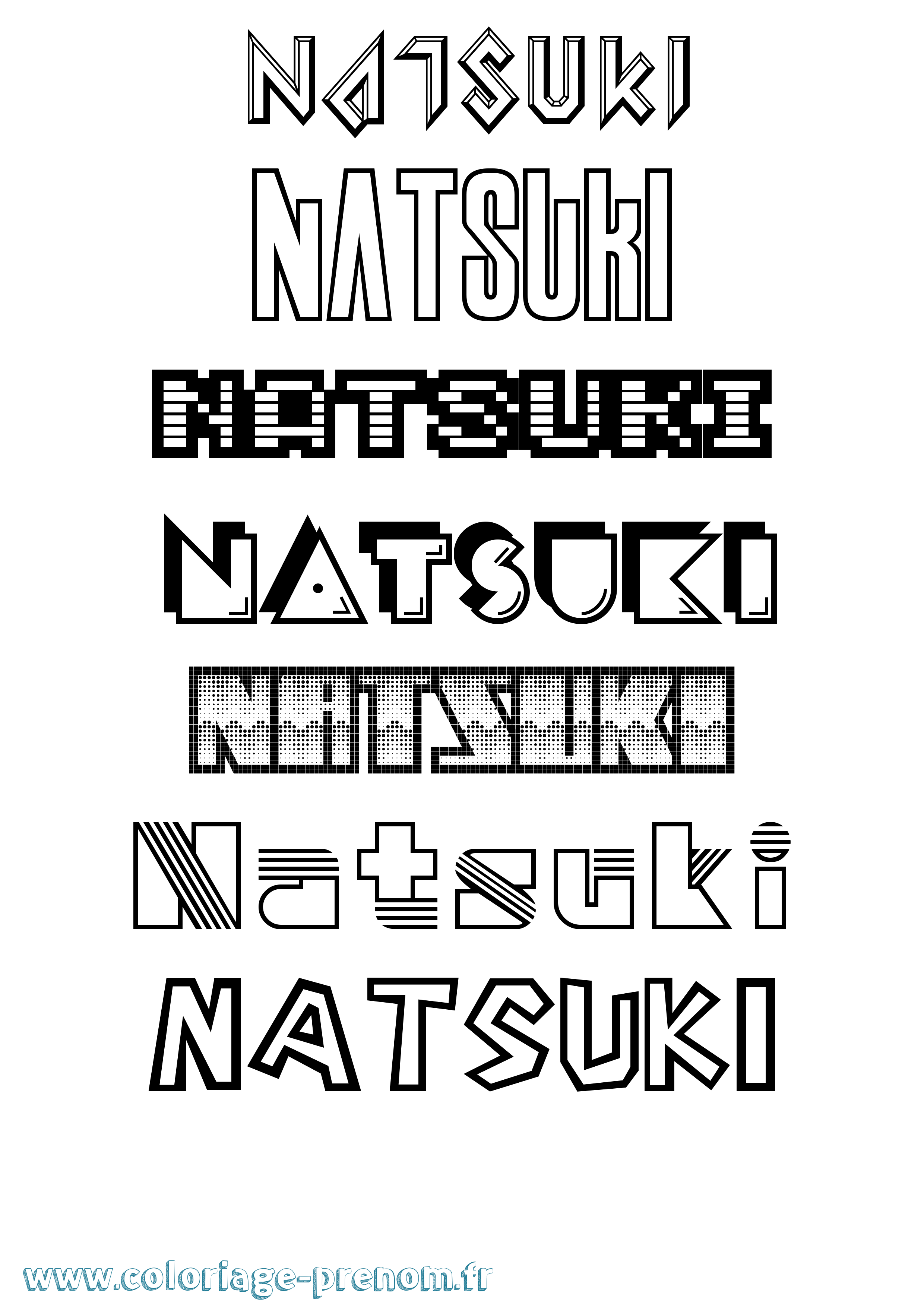 Coloriage Natsuki Jeux Vidéos Coloriage prénom Natsuki Jeux Vidéos
