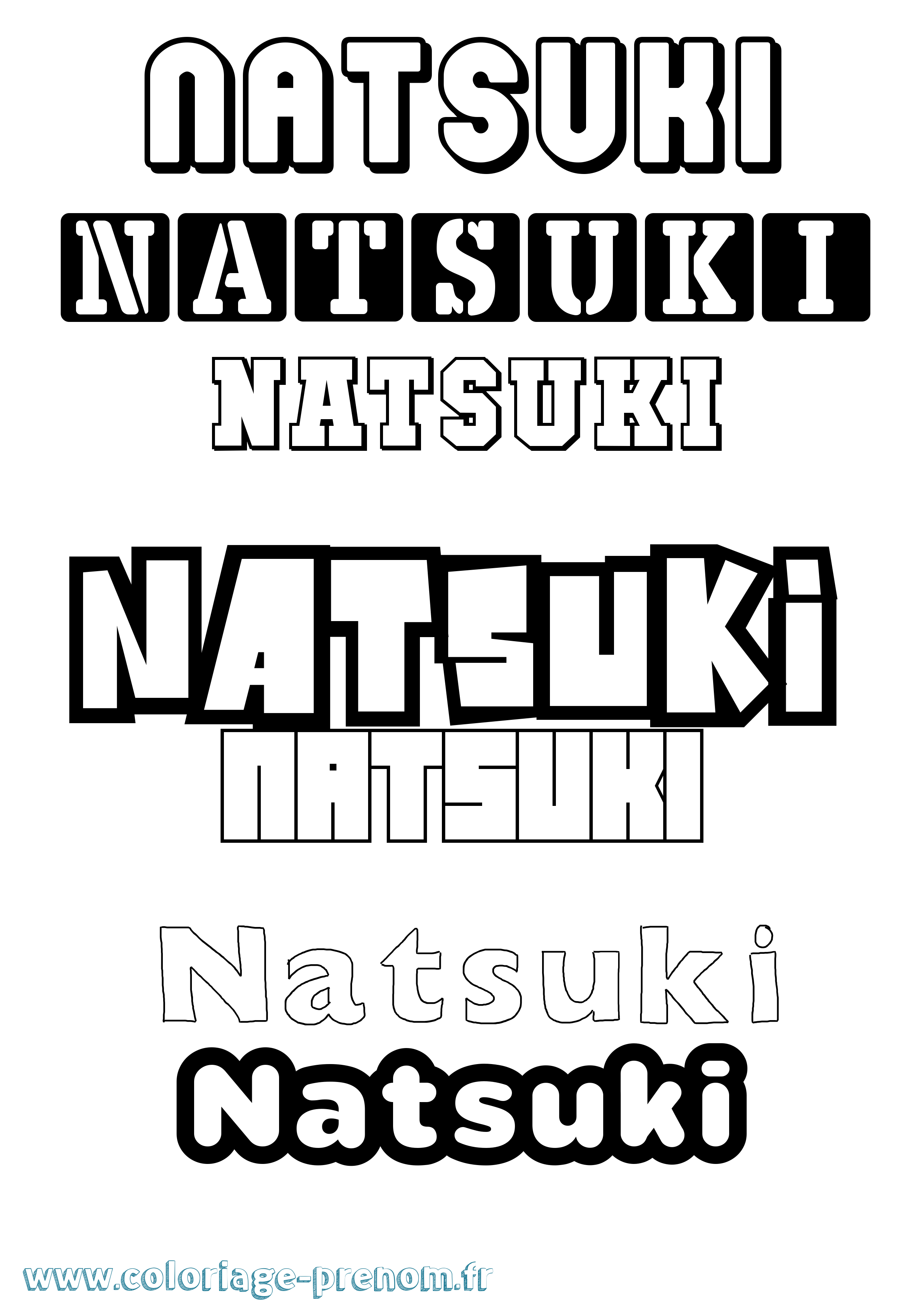 Coloriage Natsuki Simple Coloriage prénom Natsuki Simple