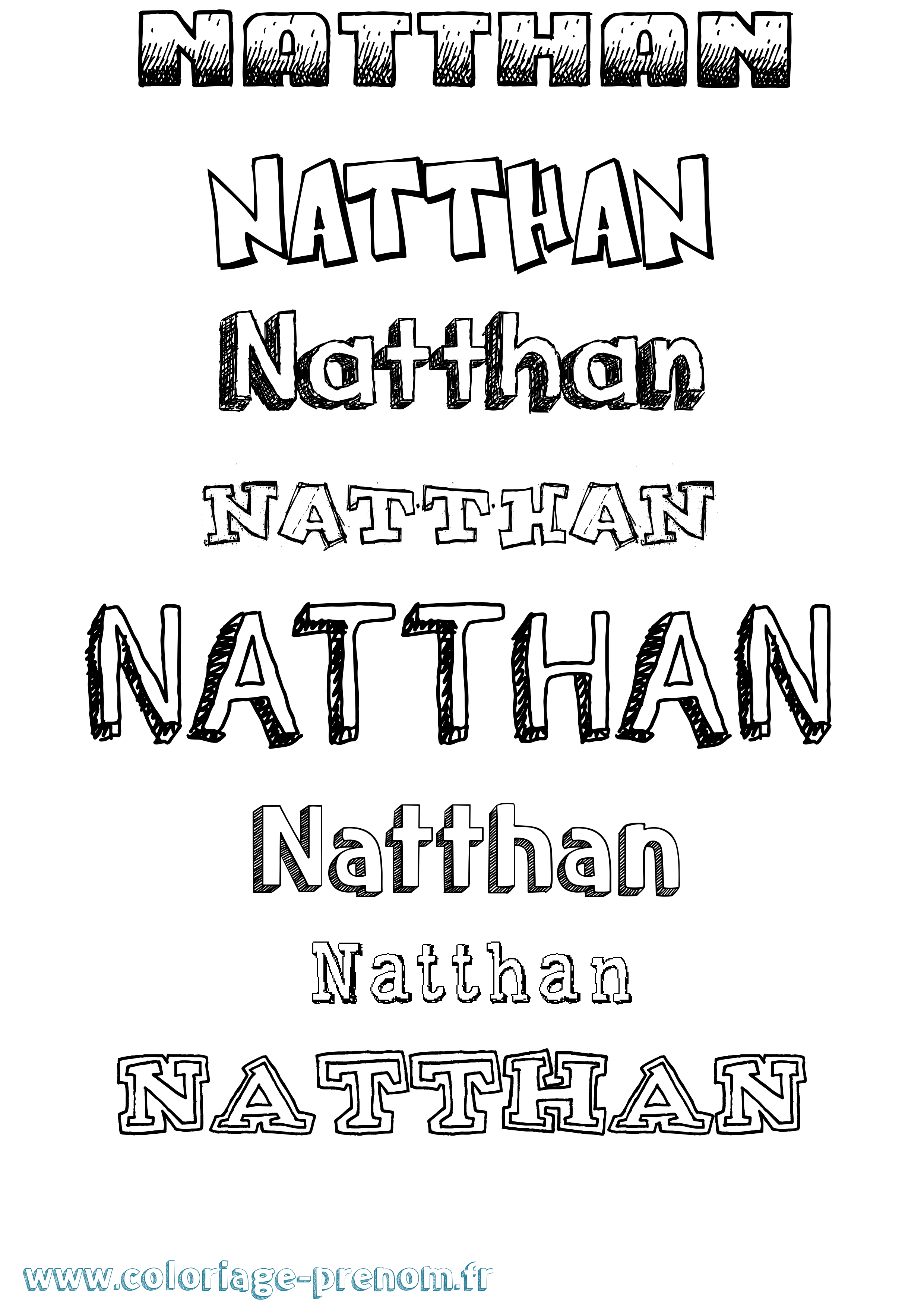 Coloriage Natthan Dessiné Coloriage prénom Natthan Dessiné