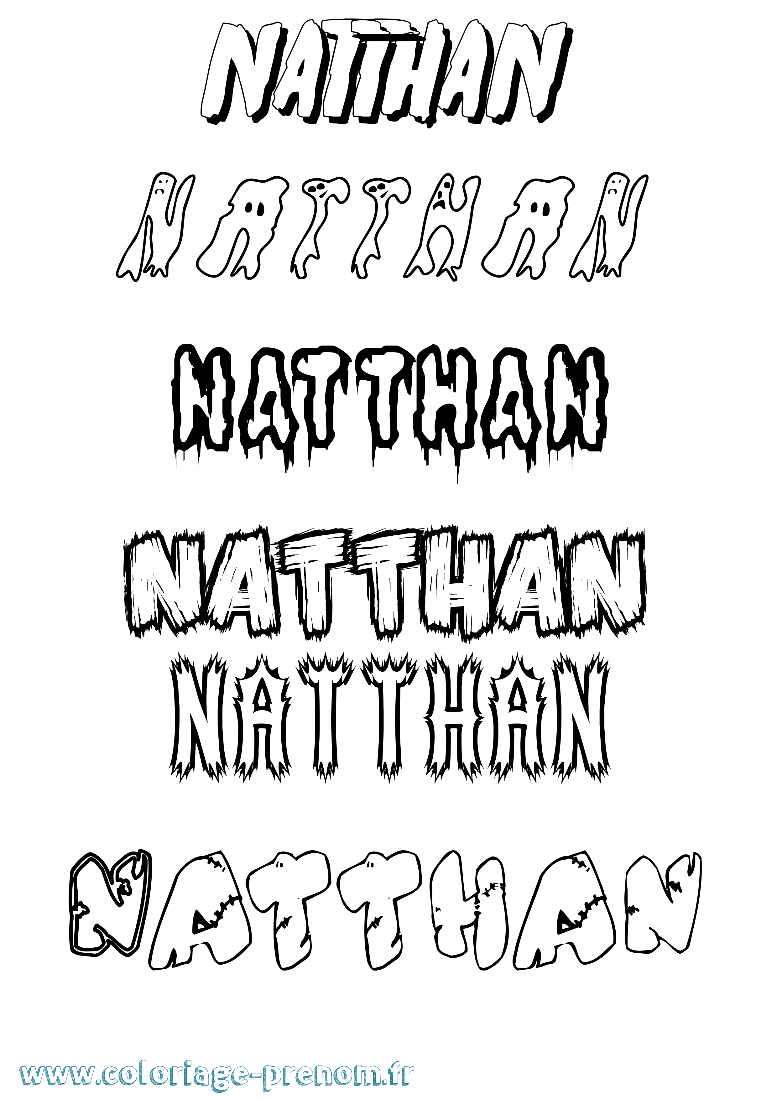 Coloriage Natthan Frisson Coloriage prénom Natthan Frisson