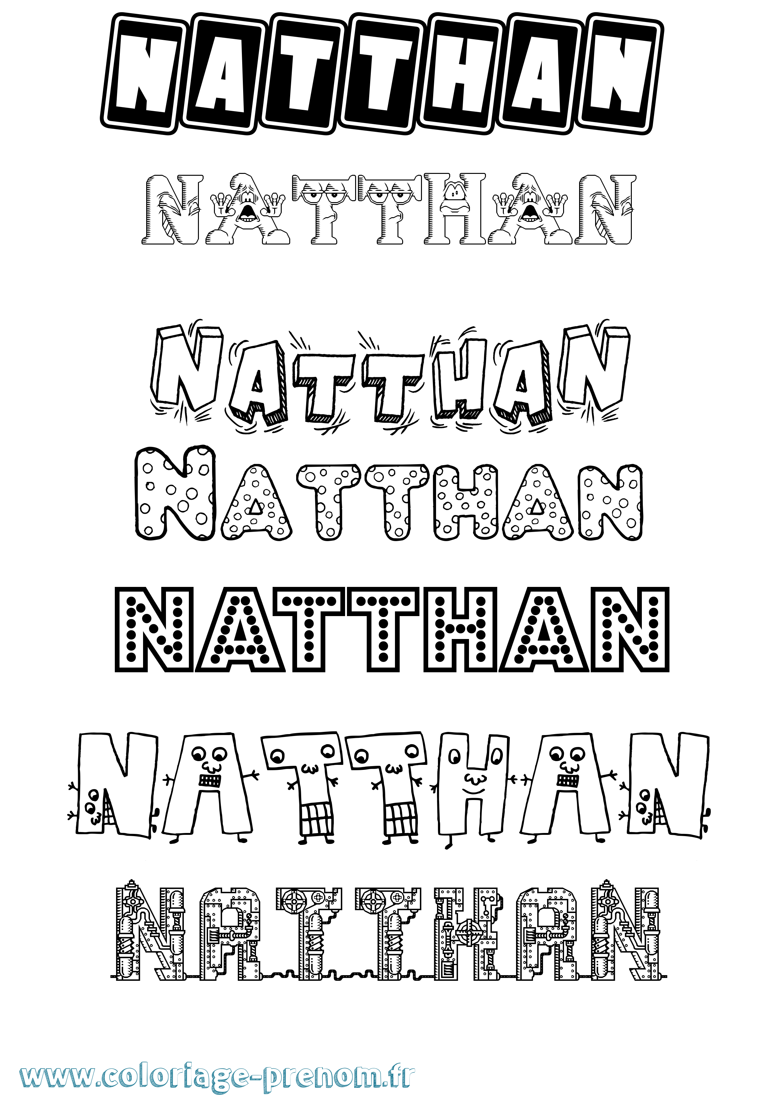 Coloriage Natthan Fun Coloriage prénom Natthan Fun