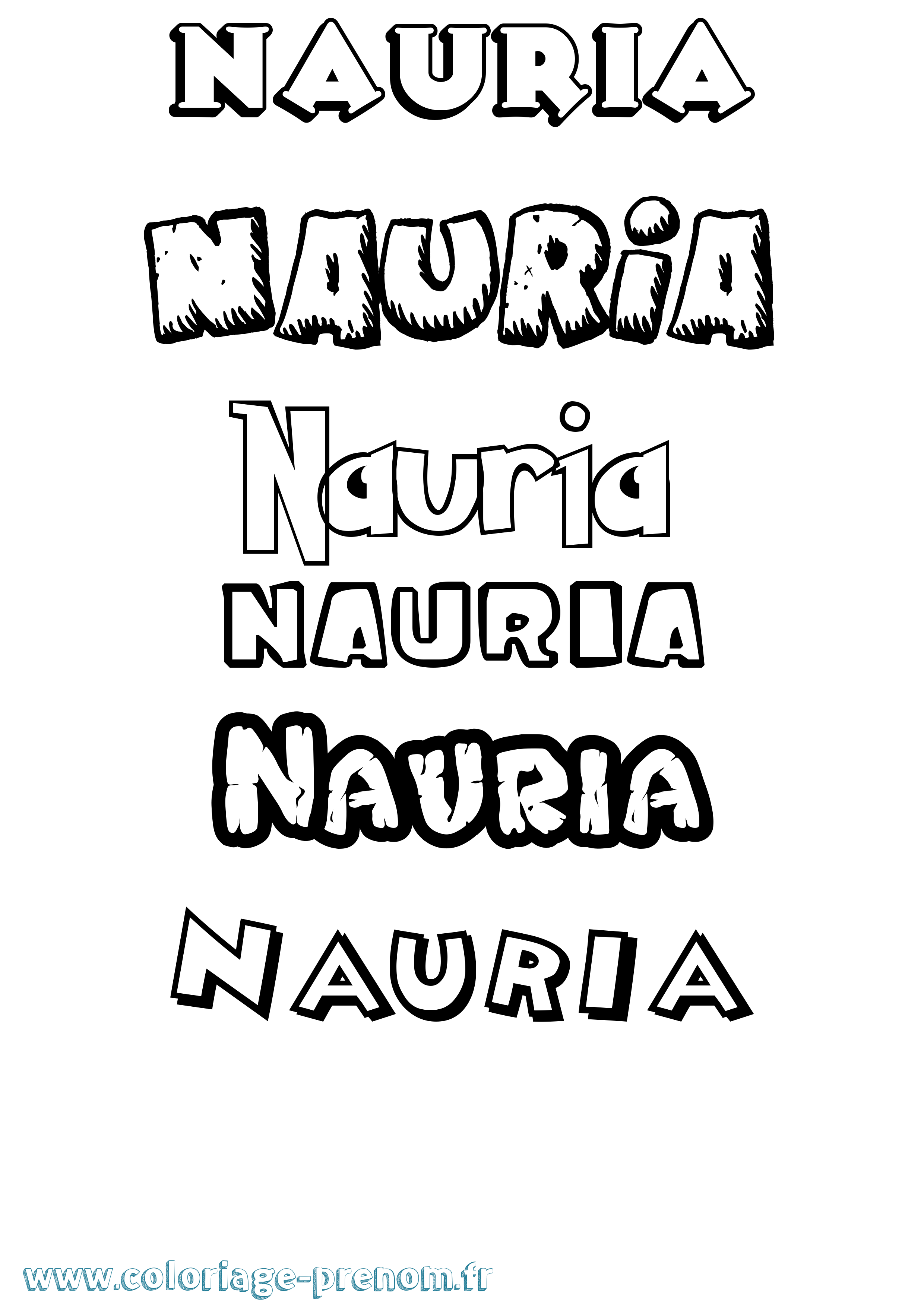 Coloriage Nauria Dessin Animé Coloriage prénom Nauria Dessin Animé