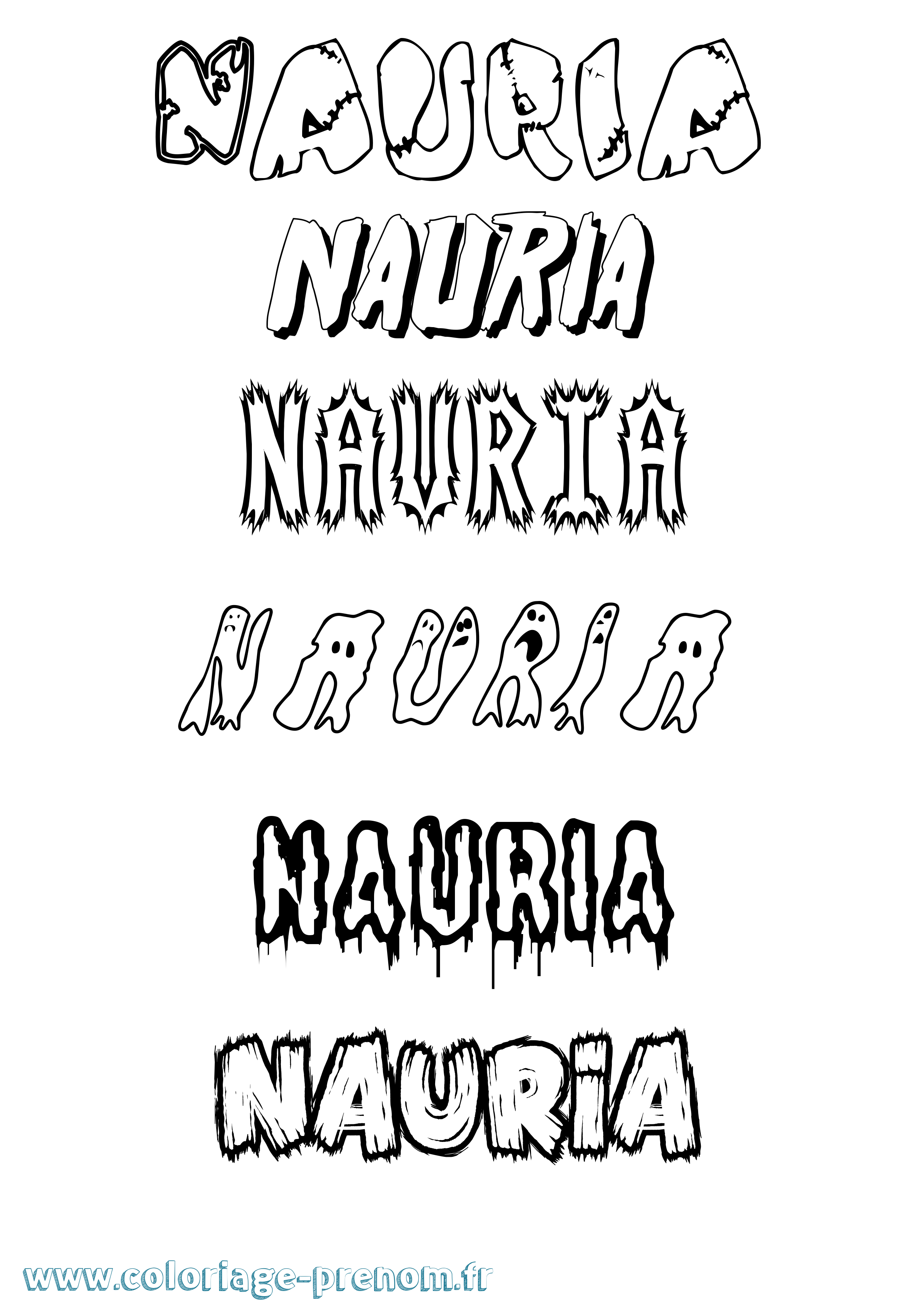 Coloriage Nauria Frisson Coloriage prénom Nauria Frisson