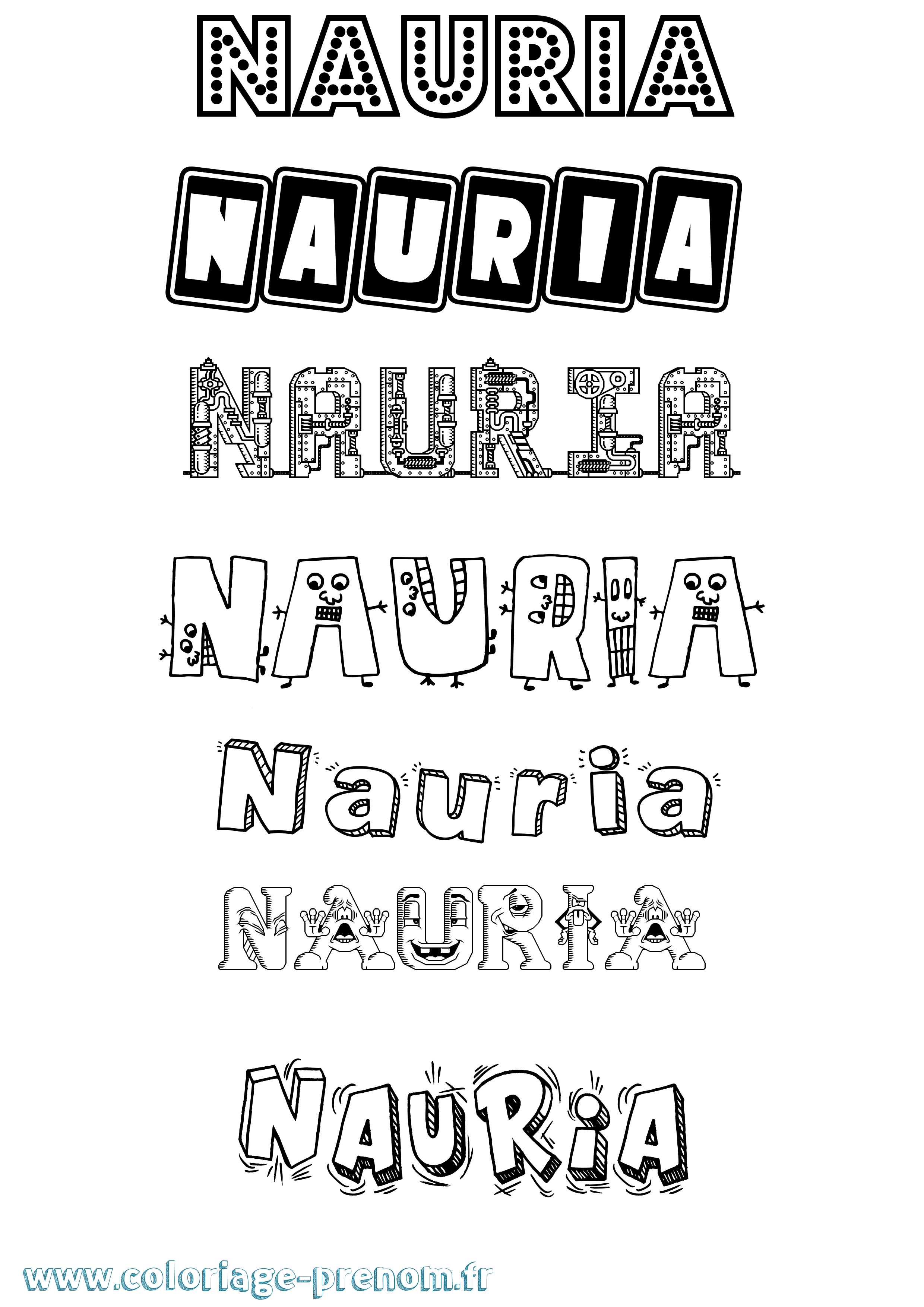 Coloriage Nauria Fun Coloriage prénom Nauria Fun