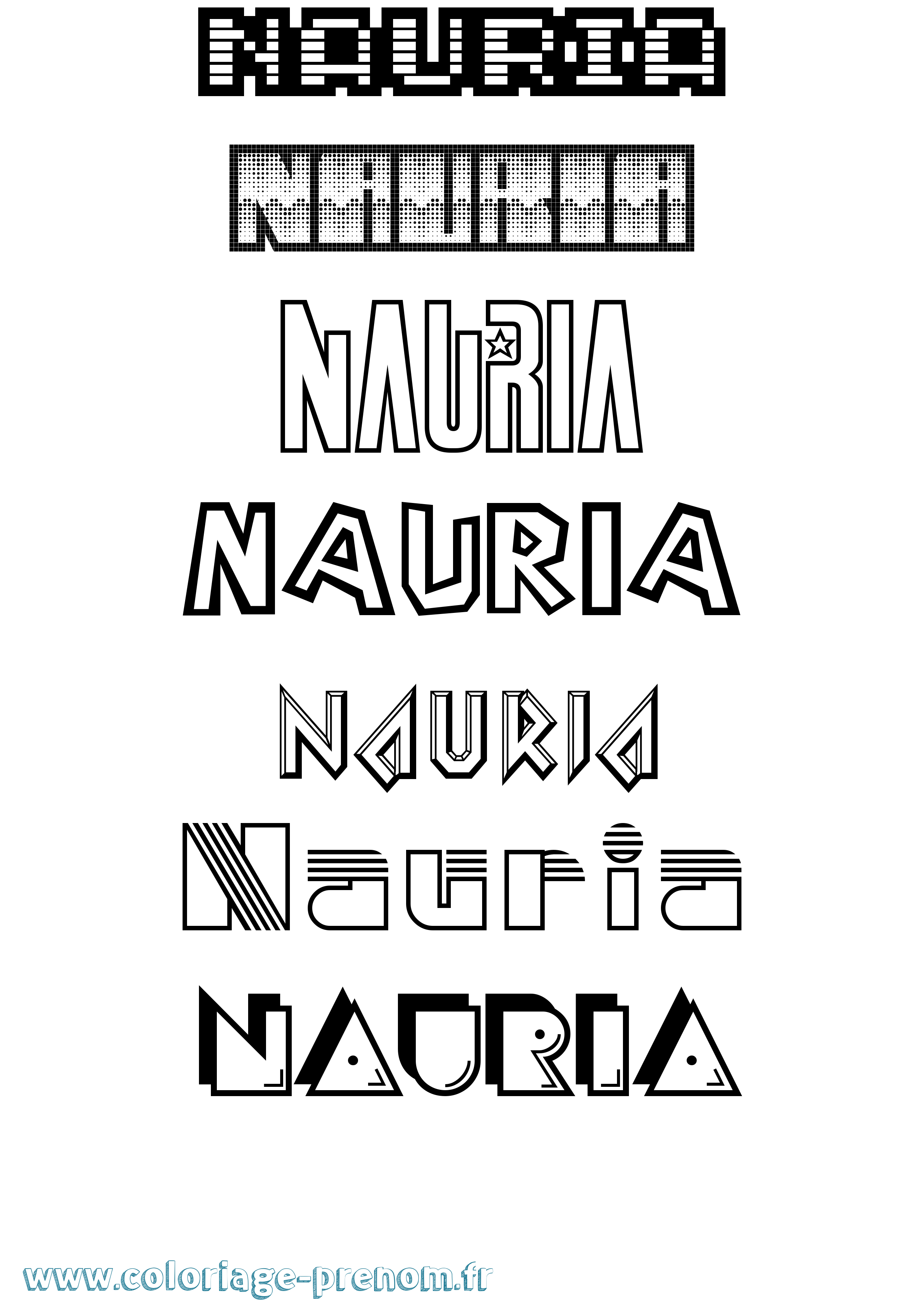 Coloriage Nauria Jeux Vidéos Coloriage prénom Nauria Jeux Vidéos