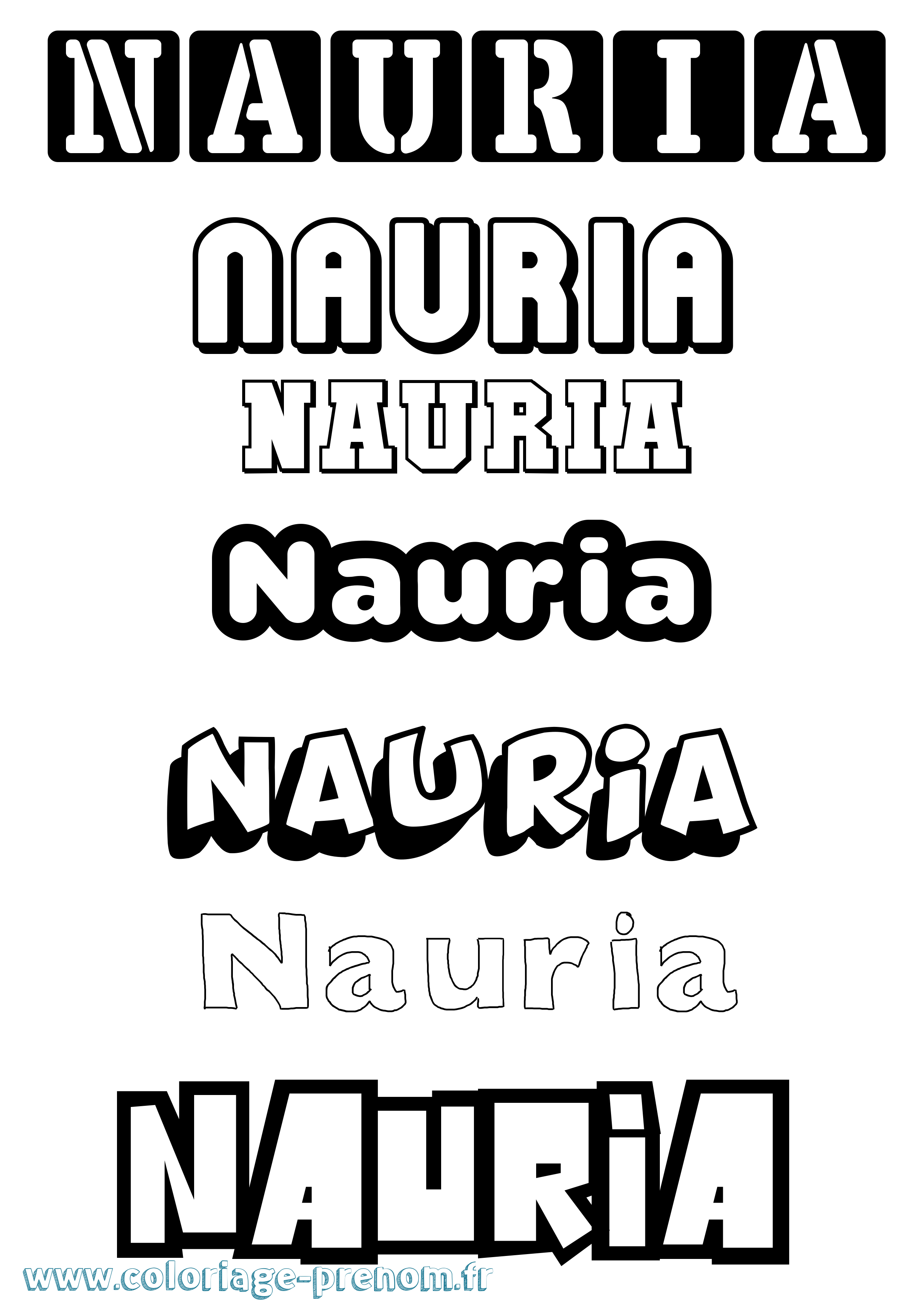Coloriage Nauria Simple Coloriage prénom Nauria Simple
