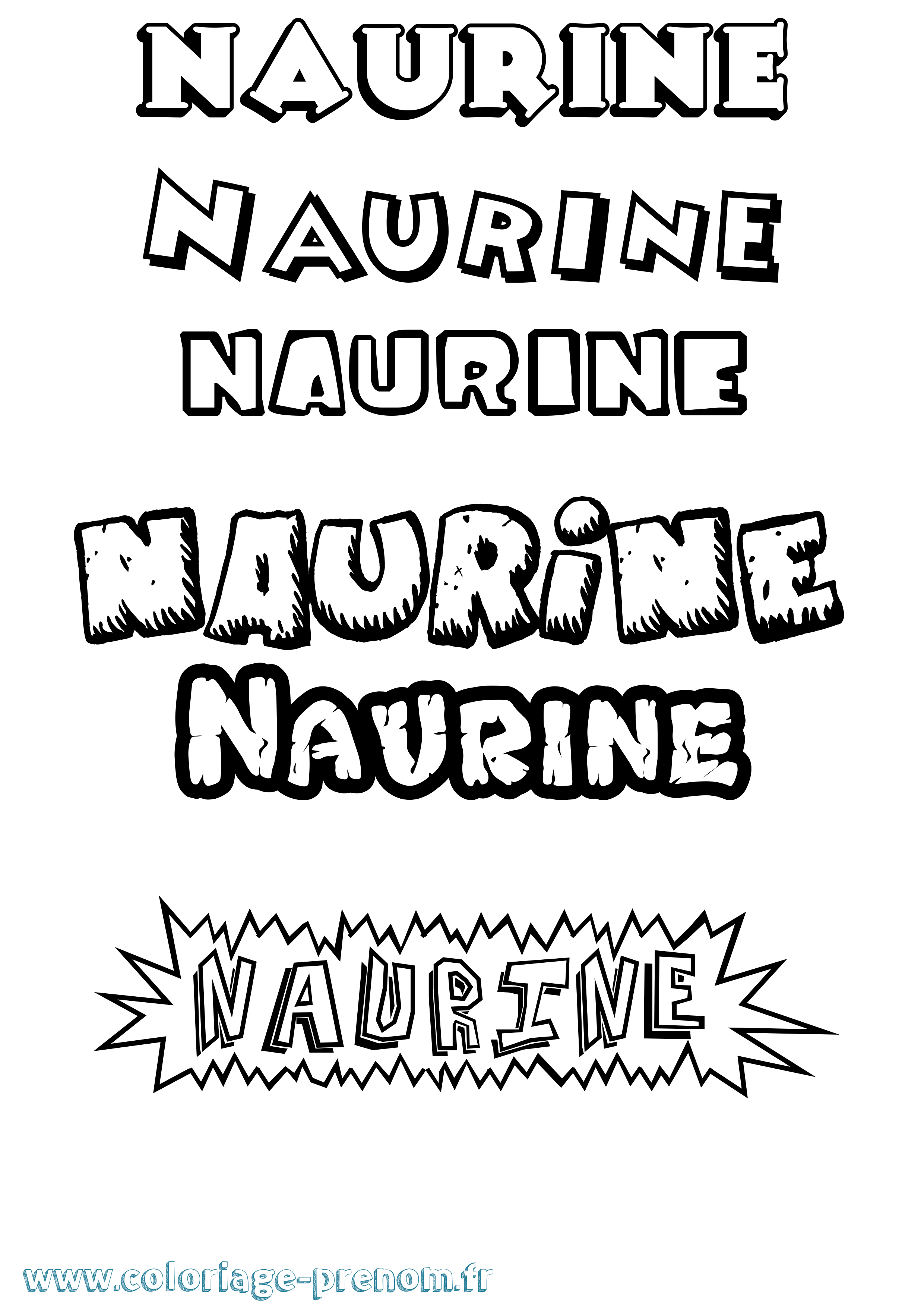 Coloriage Naurine Dessin Animé Coloriage prénom Naurine Dessin Animé