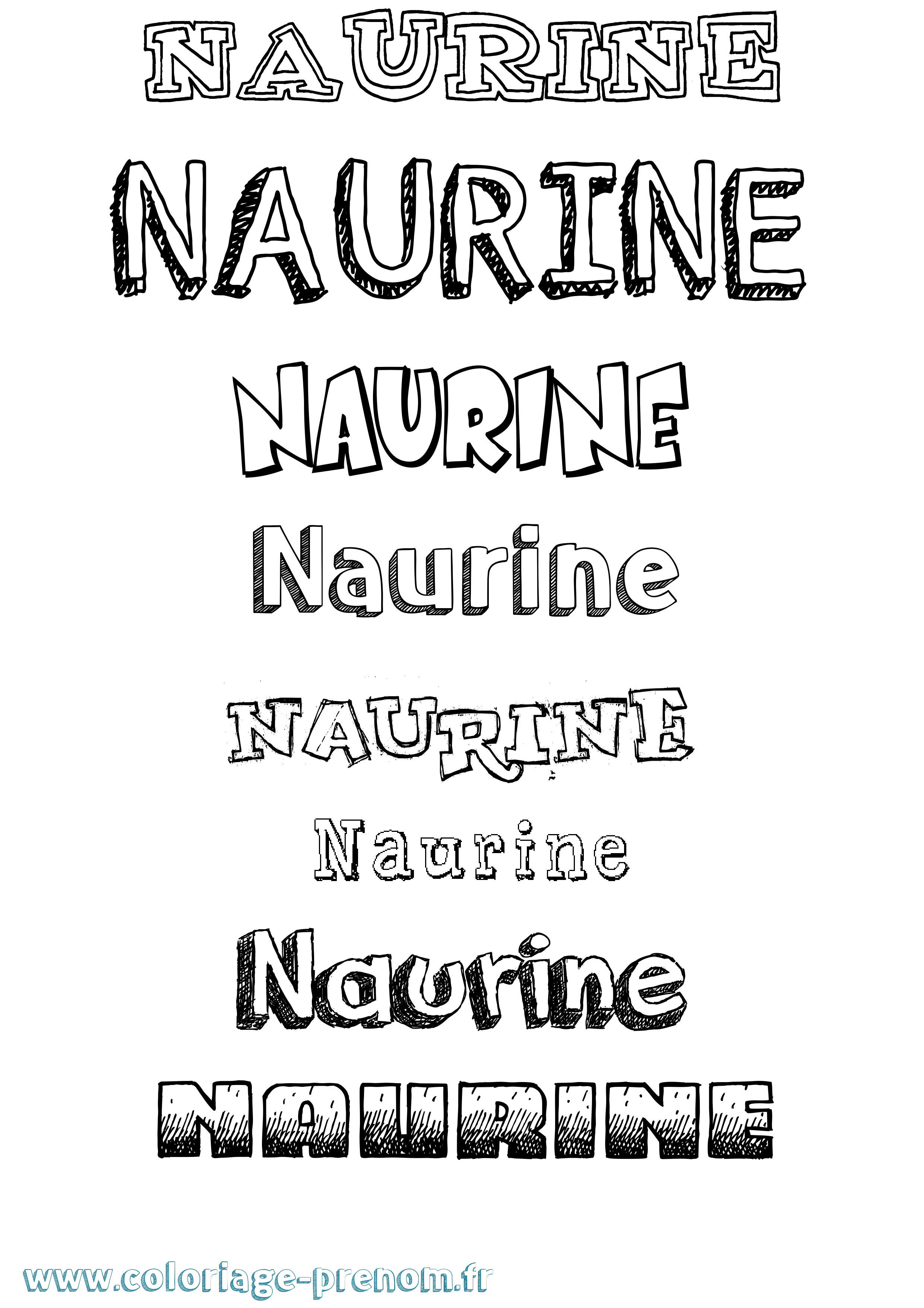 Coloriage Naurine Dessiné Coloriage prénom Naurine Dessiné