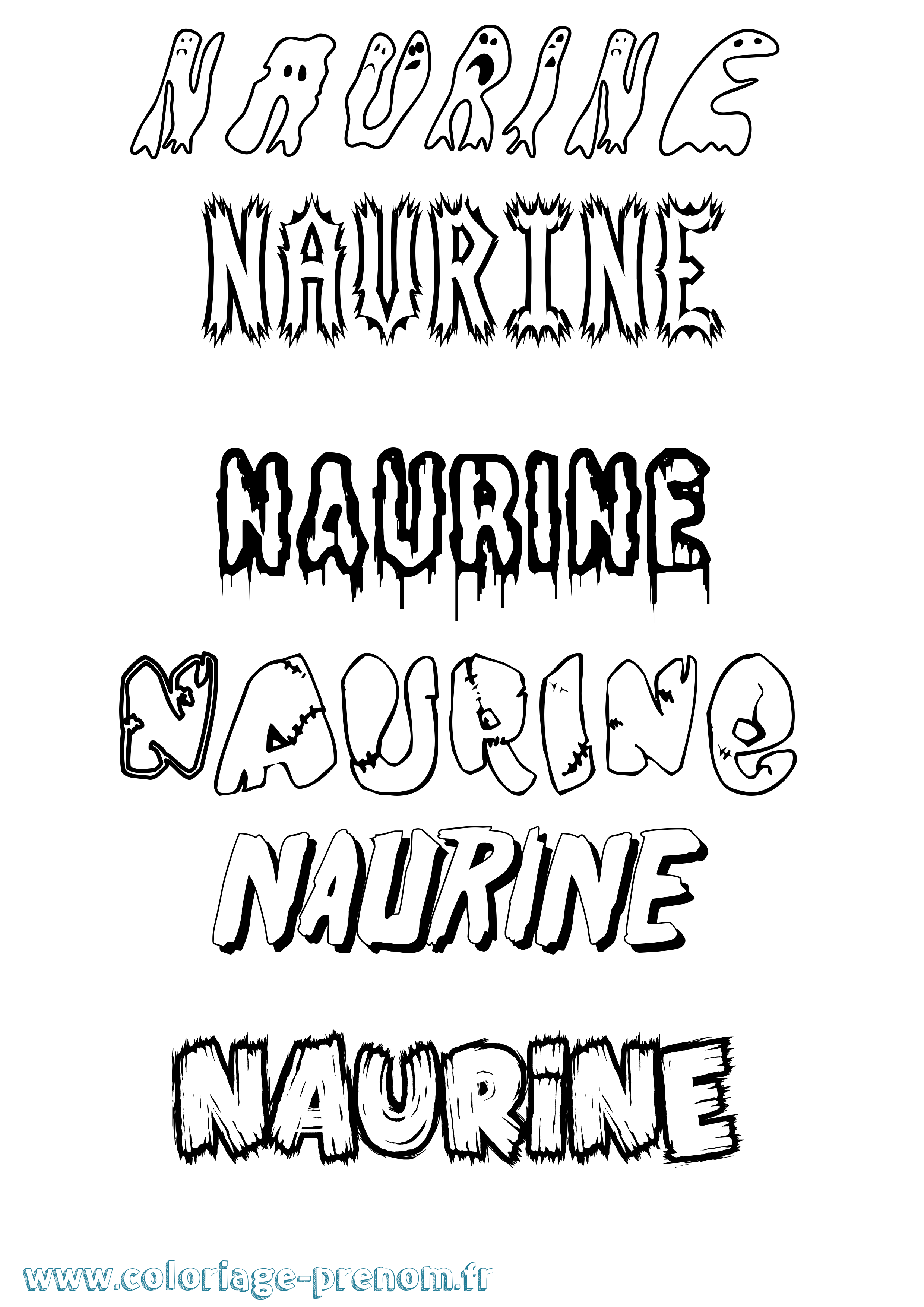 Coloriage Naurine Frisson Coloriage prénom Naurine Frisson