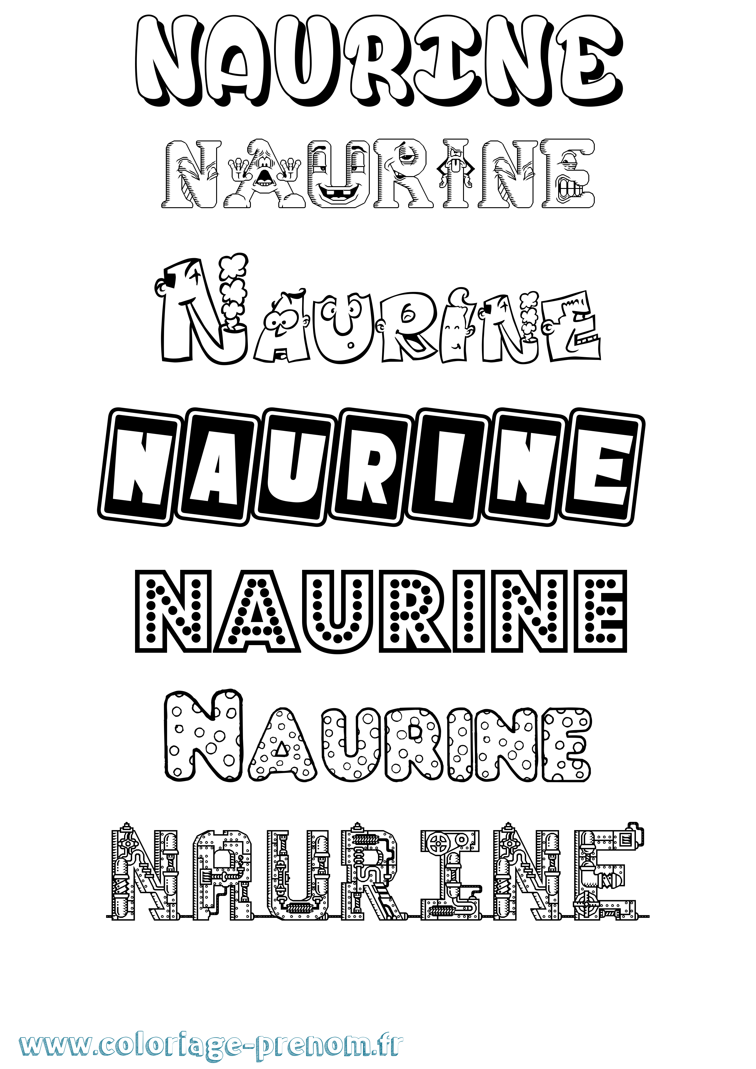Coloriage Naurine Fun Coloriage prénom Naurine Fun