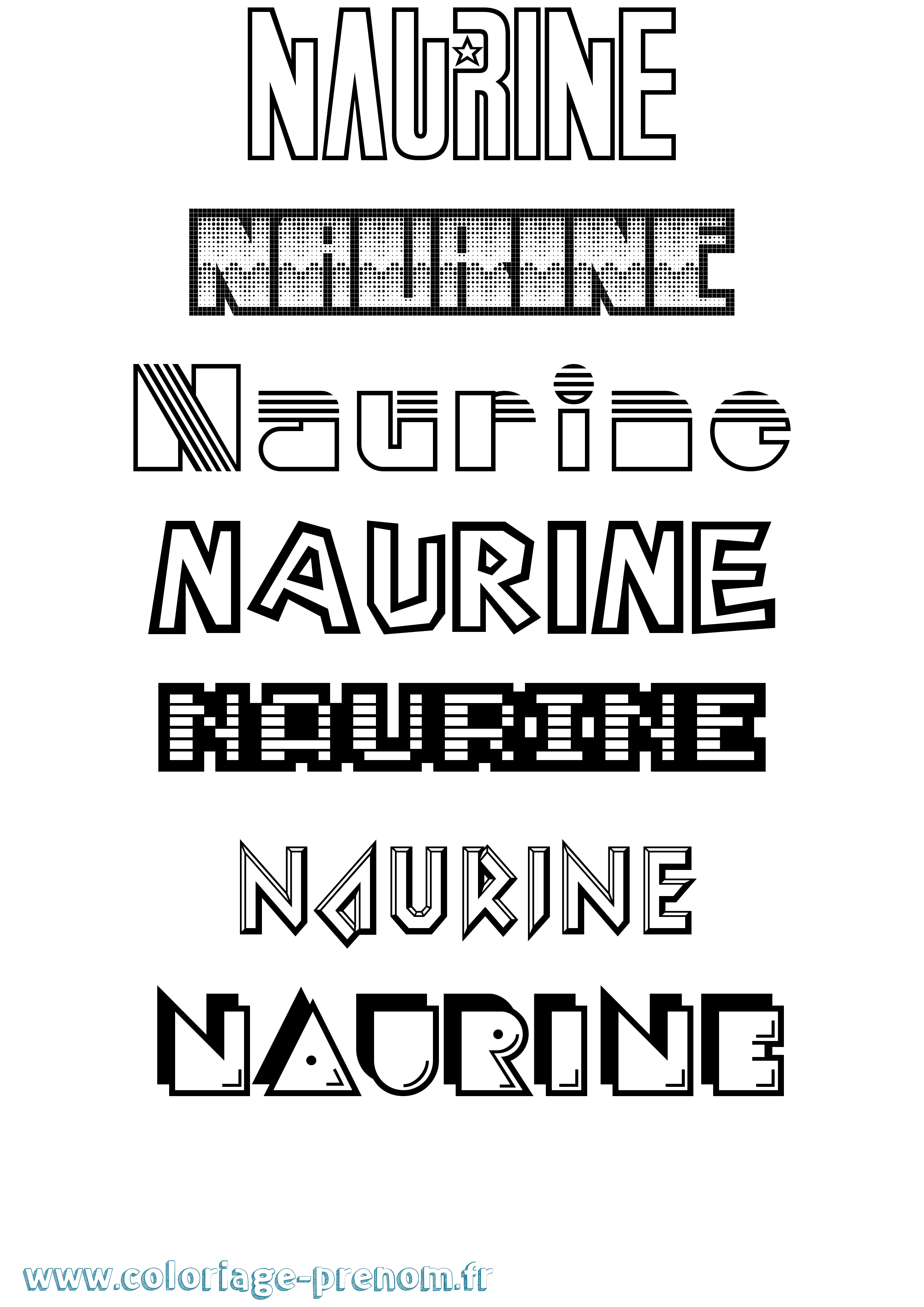 Coloriage Naurine Jeux Vidéos Coloriage prénom Naurine Jeux Vidéos
