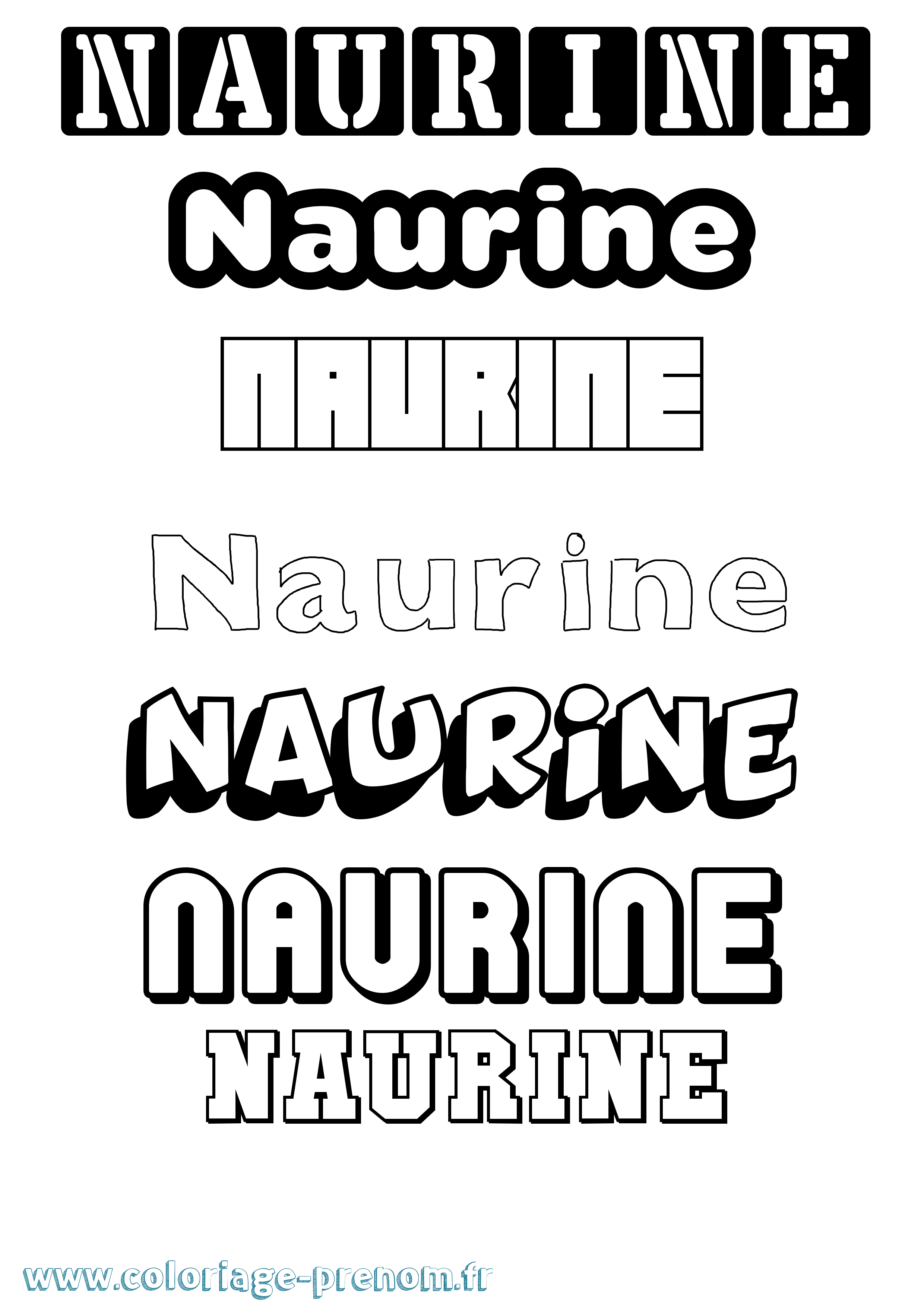 Coloriage Naurine Simple Coloriage prénom Naurine Simple