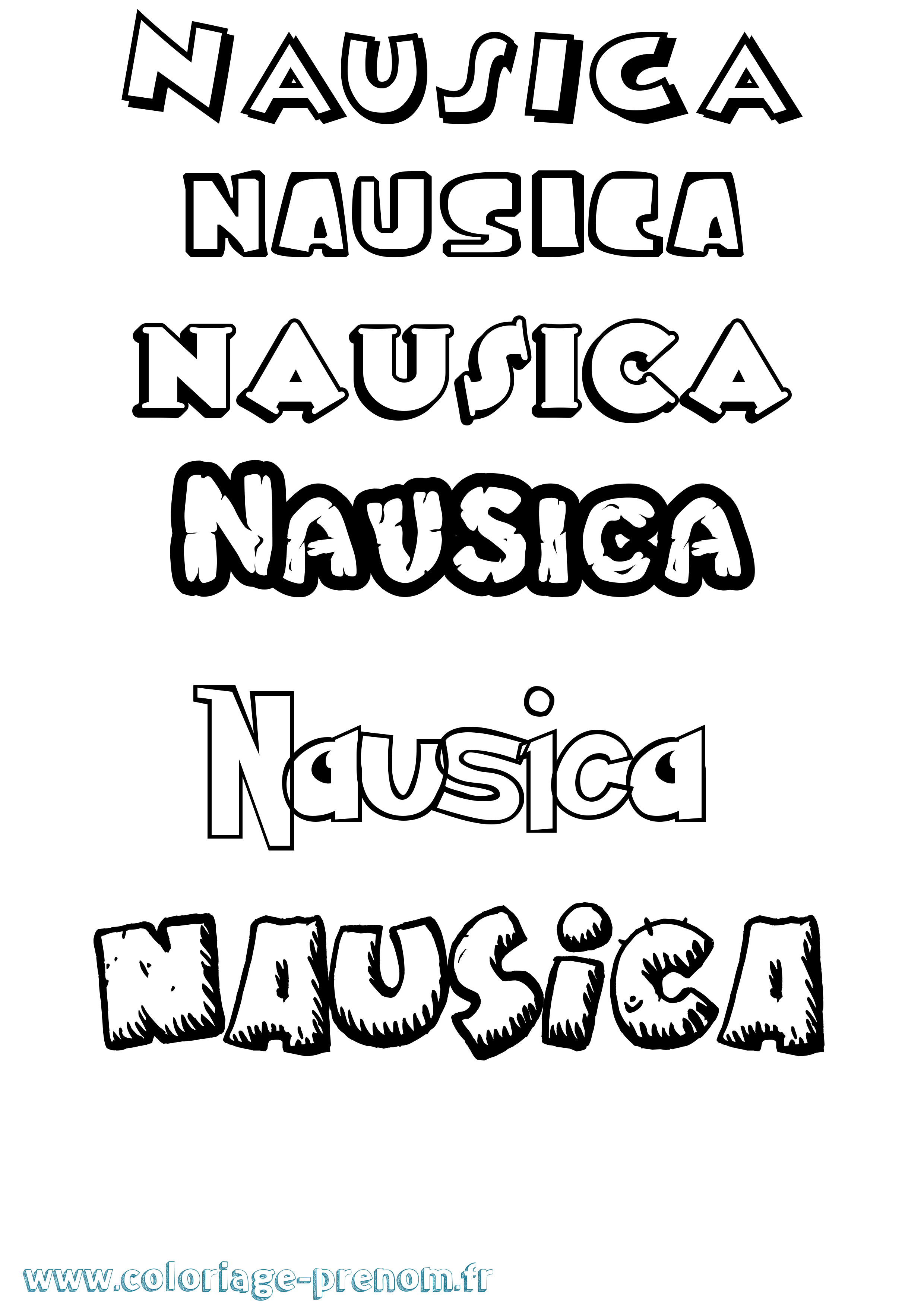 Coloriage Nausica Dessin Animé Coloriage prénom Nausica Dessin Animé