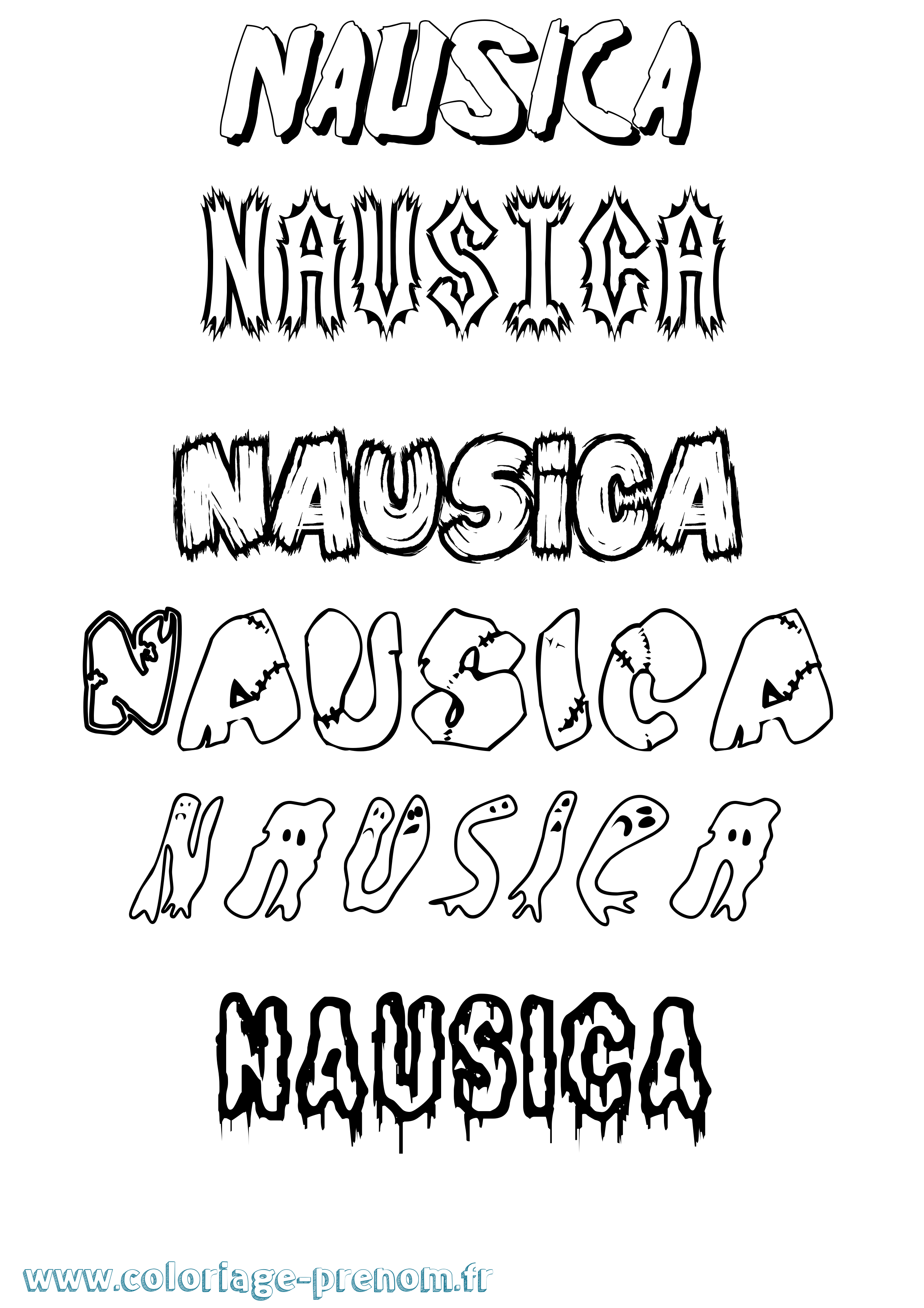 Coloriage Nausica Frisson Coloriage prénom Nausica Frisson