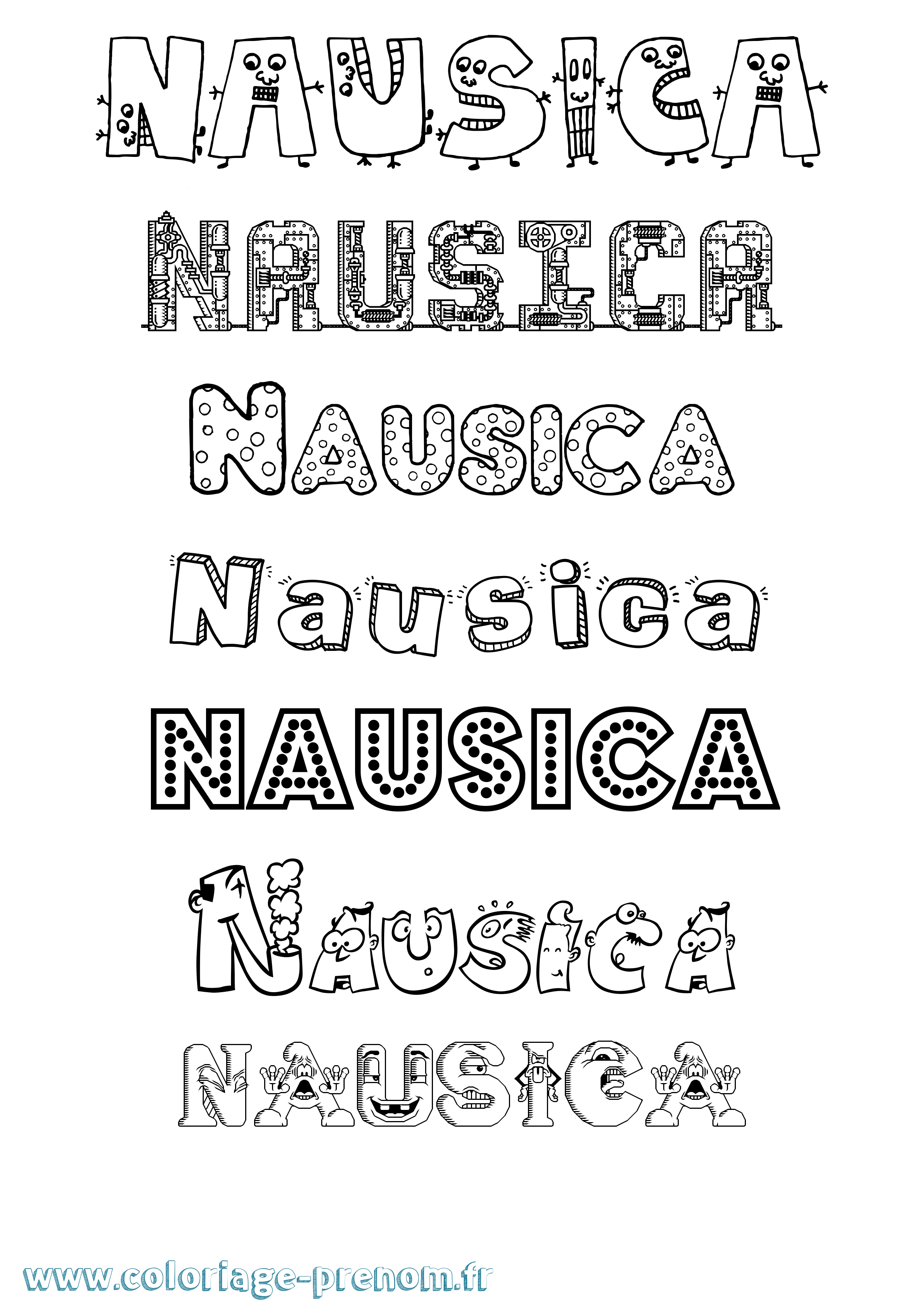 Coloriage Nausica Fun Coloriage prénom Nausica Fun