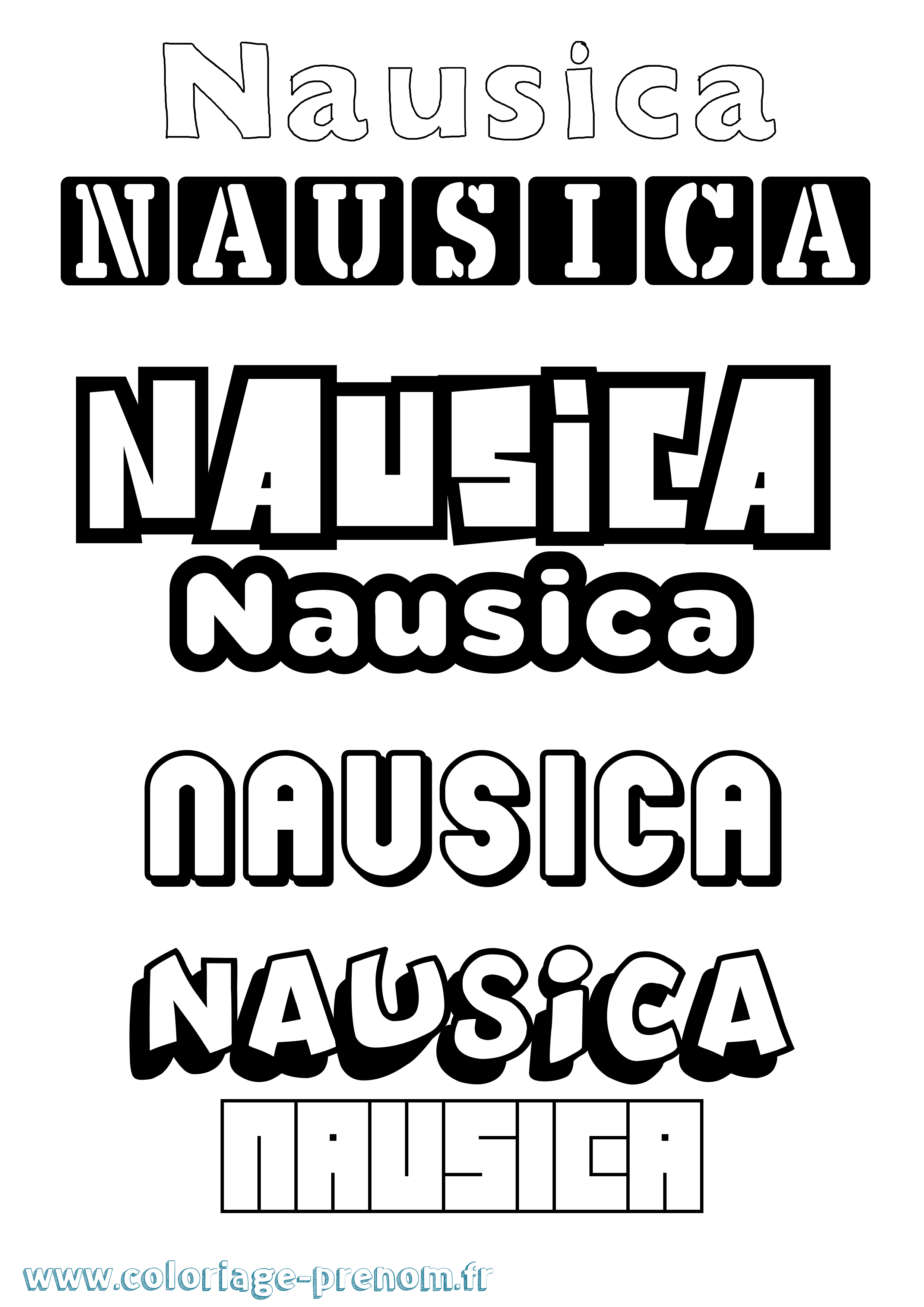Coloriage Nausica Simple Coloriage prénom Nausica Simple