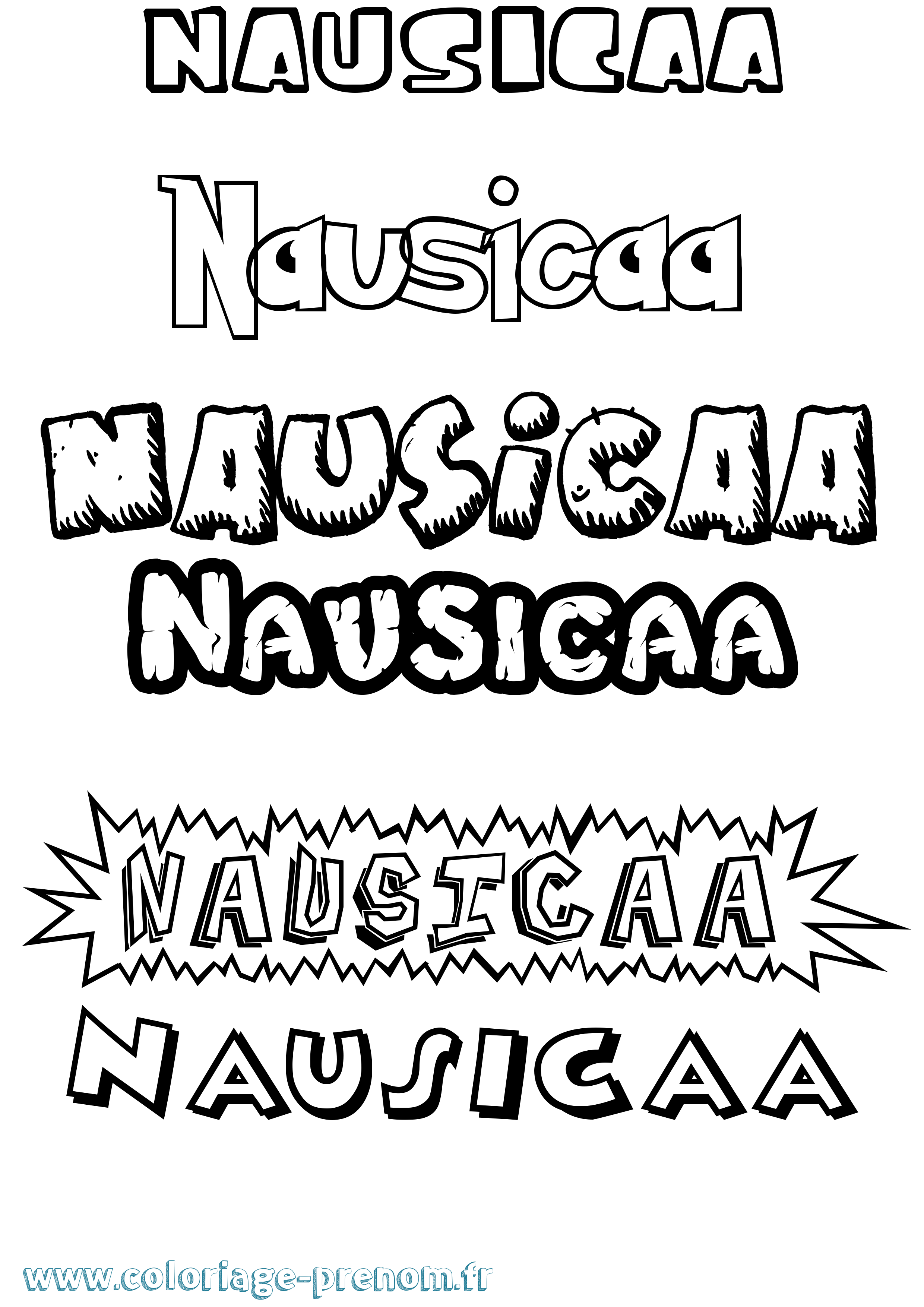 Coloriage Nausicaa Dessin Animé Coloriage prénom Nausicaa Dessin Animé