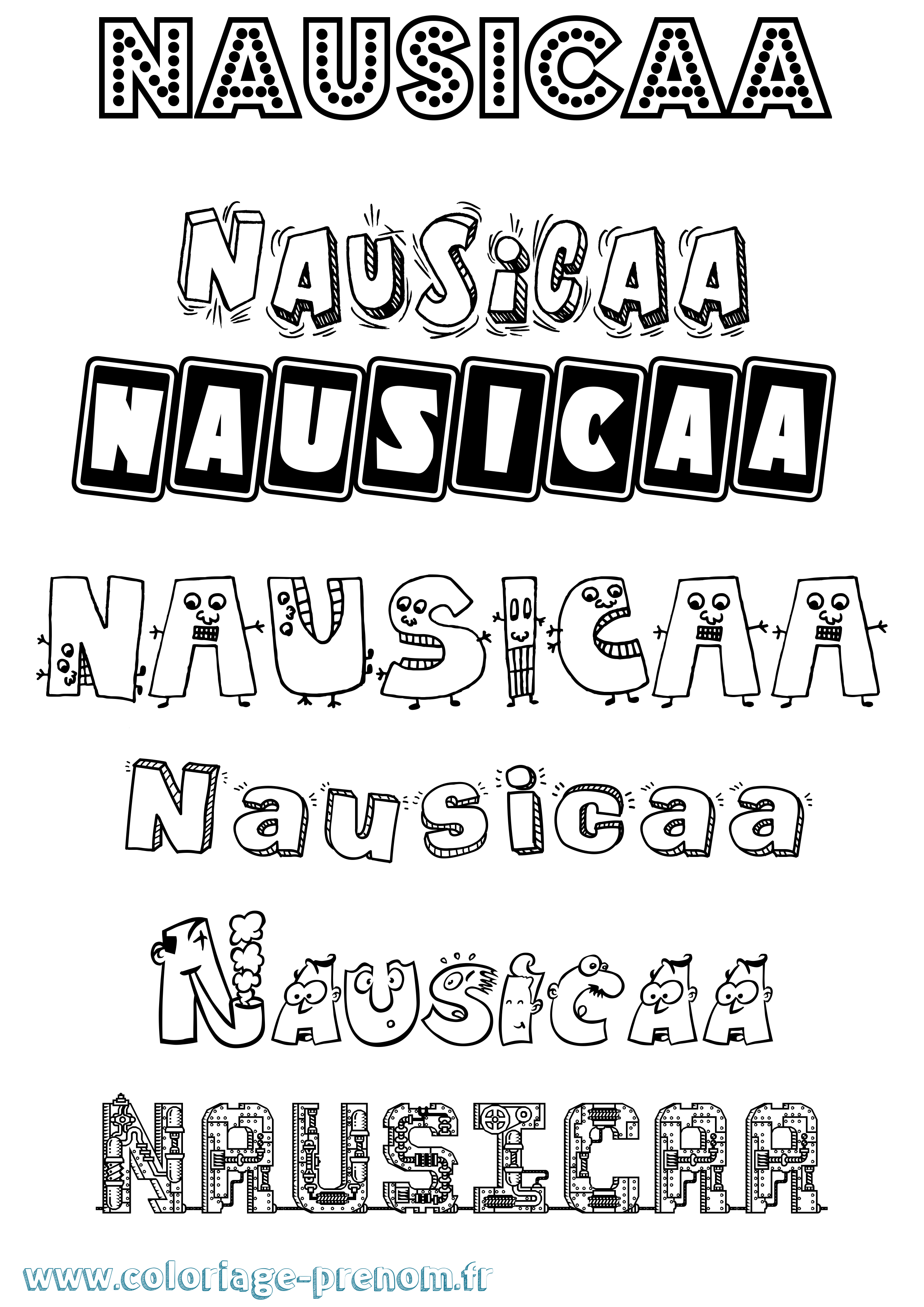 Coloriage Nausicaa Fun Coloriage prénom Nausicaa Fun