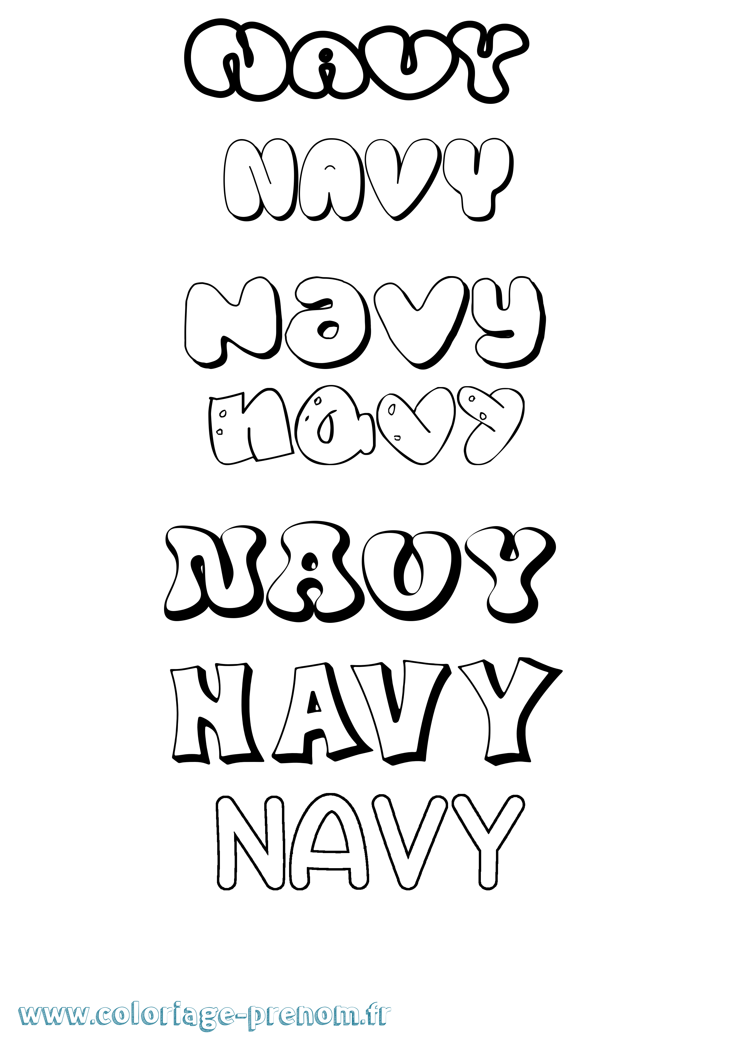 Coloriage Navy Bubble Coloriage prénom Navy Bubble