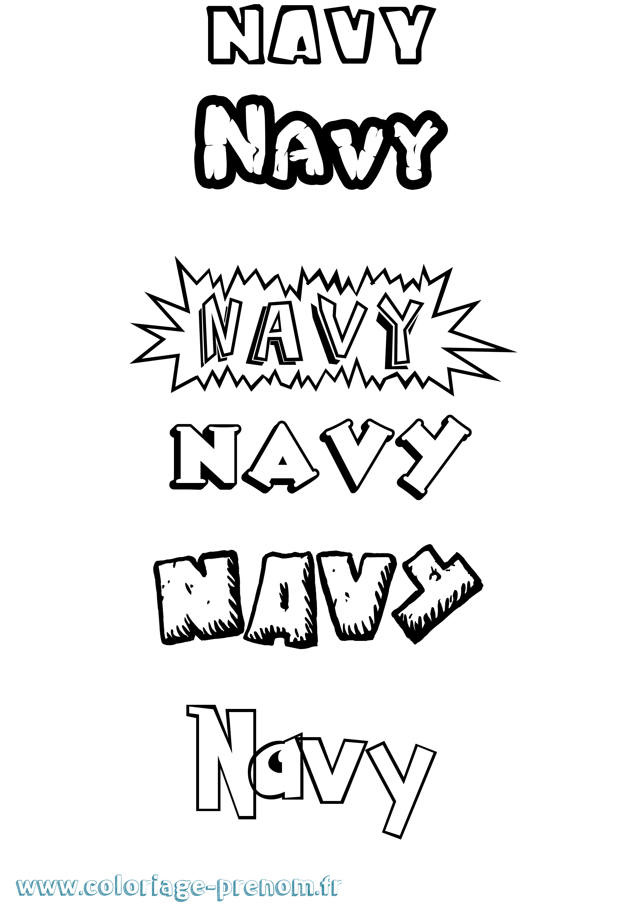 Coloriage Navy Dessin Animé Coloriage prénom Navy Dessin Animé