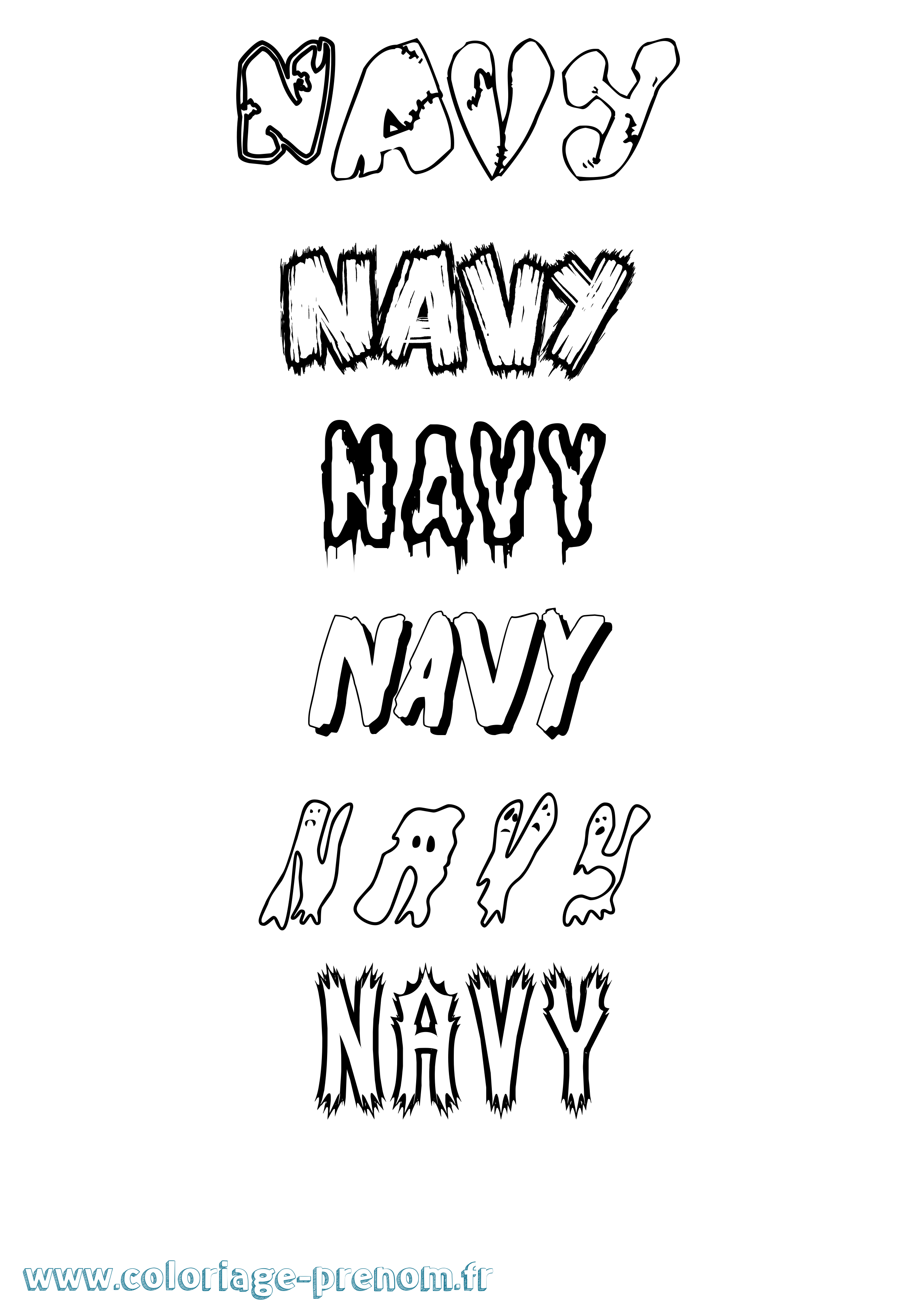 Coloriage Navy Frisson Coloriage prénom Navy Frisson