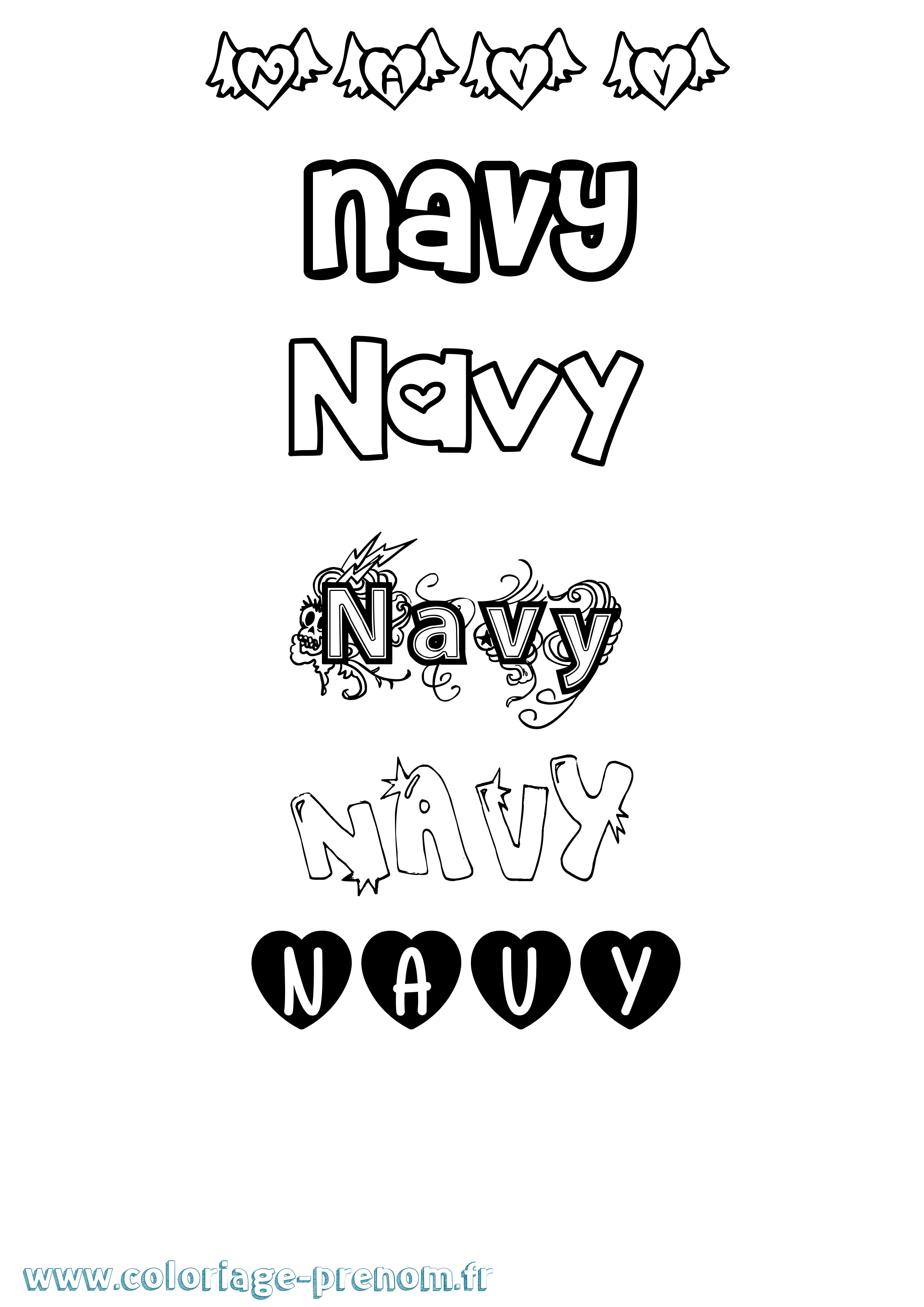 Coloriage Navy Girly Coloriage prénom Navy Girly
