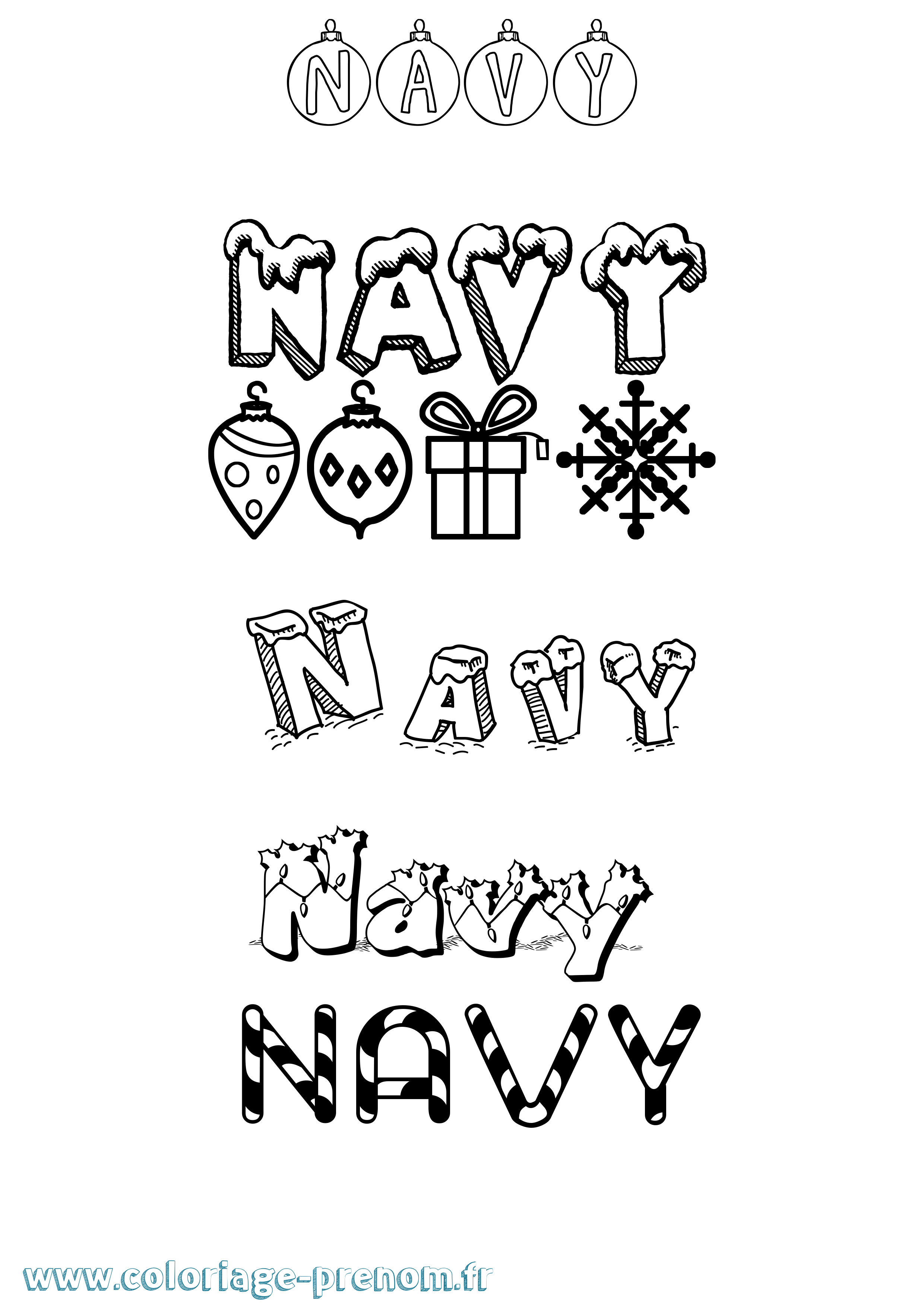 Coloriage Navy Noël Coloriage prénom Navy Noël