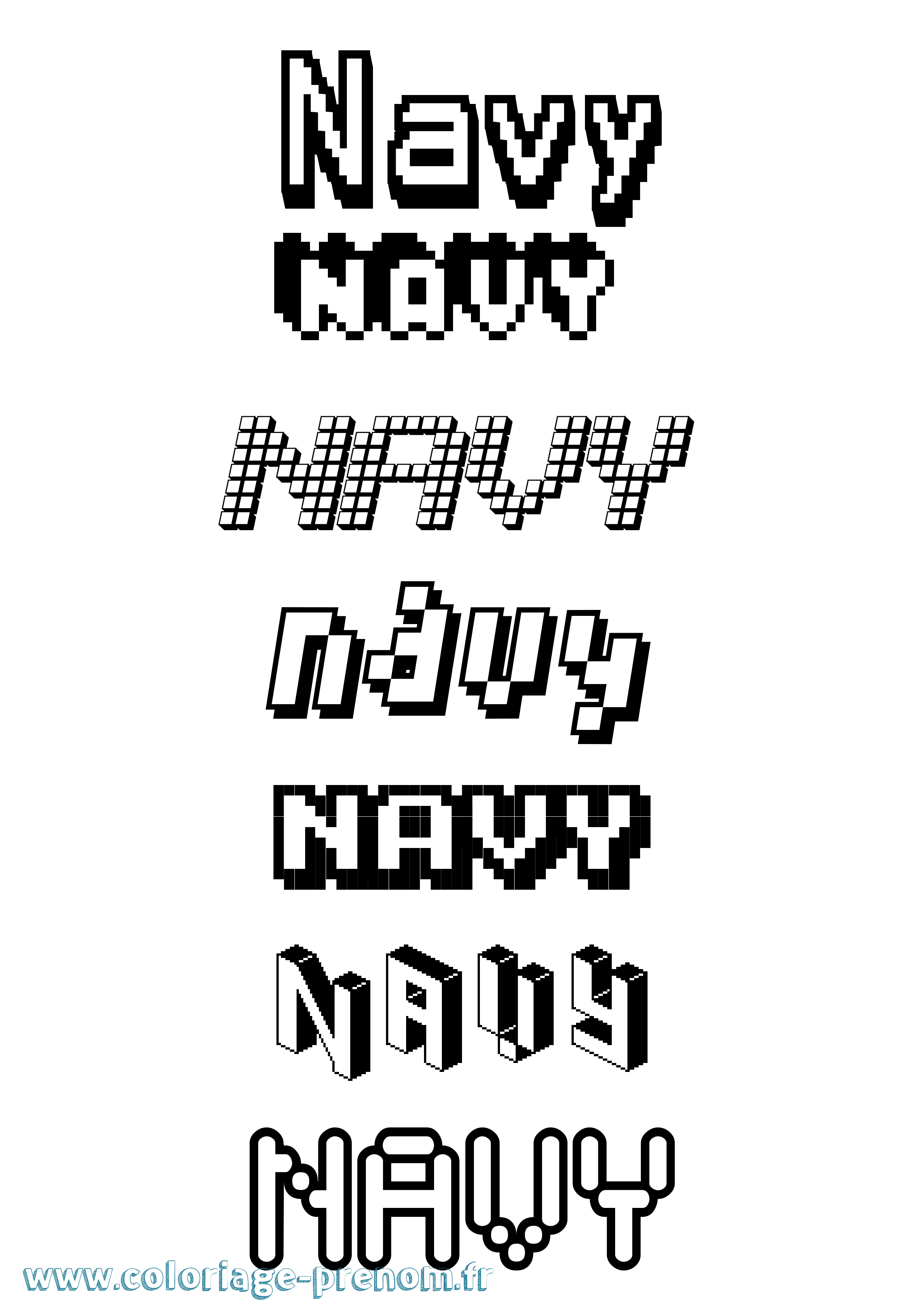 Coloriage Navy Pixel Coloriage prénom Navy Pixel