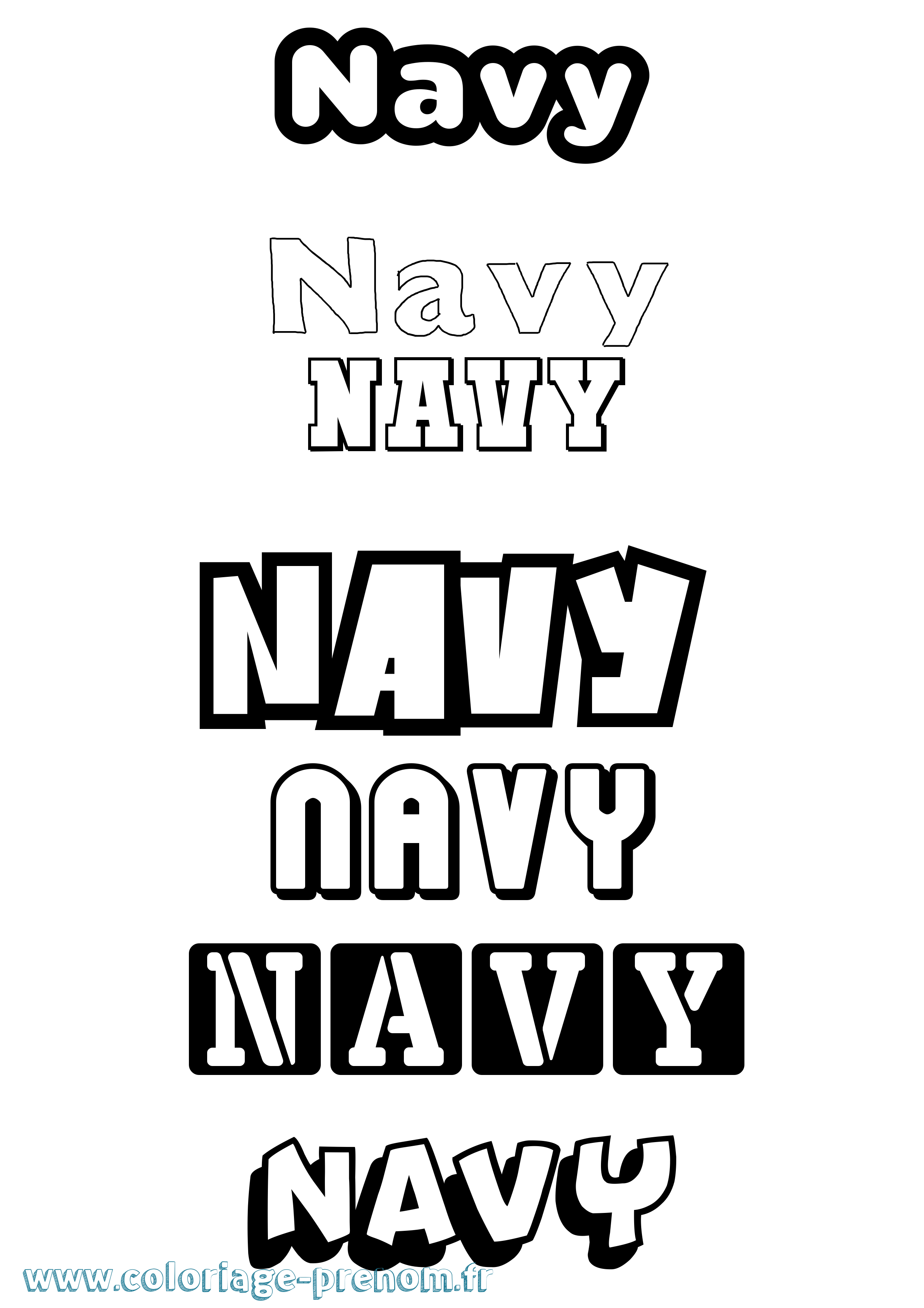 Coloriage Navy Simple Coloriage prénom Navy Simple