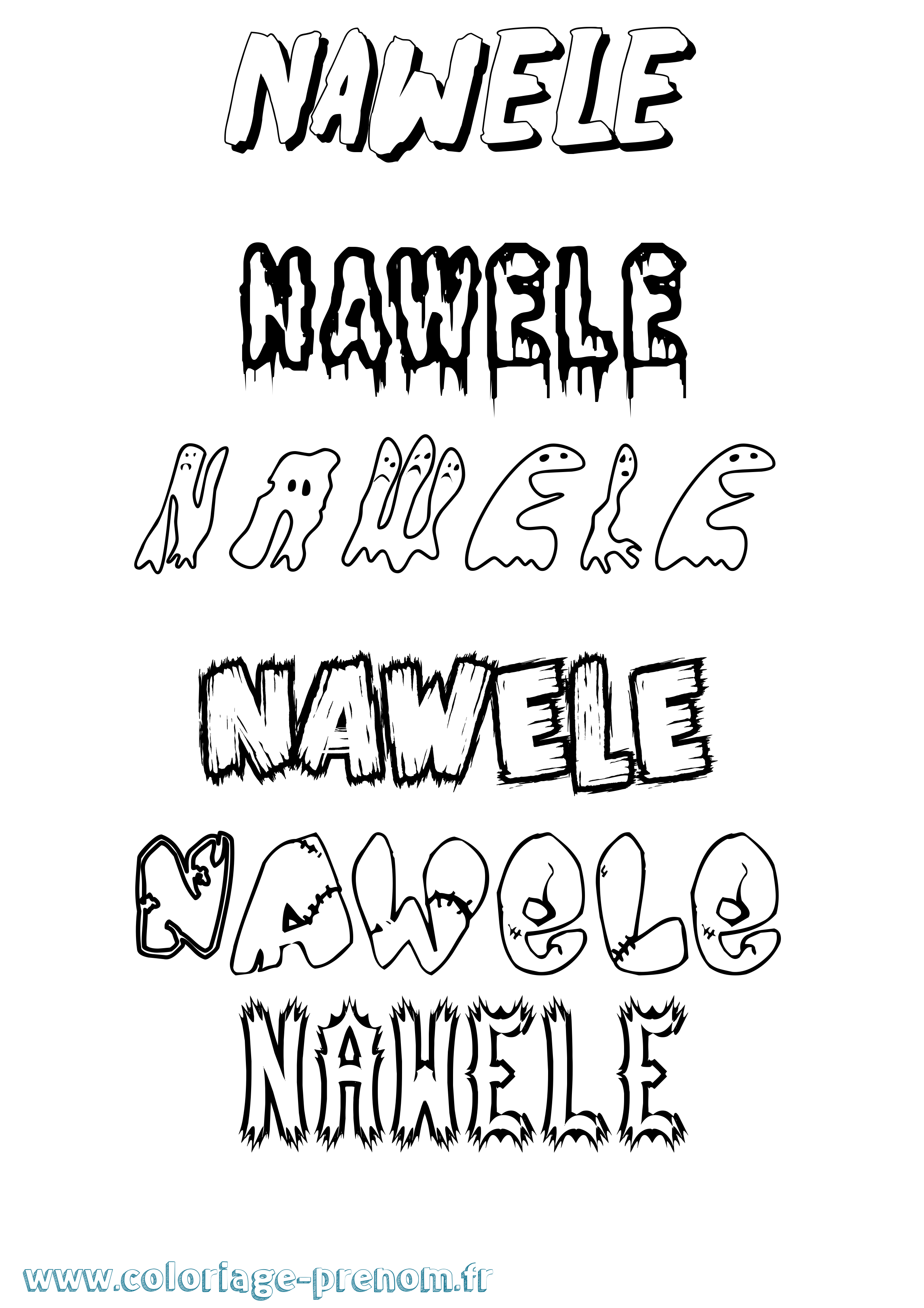 Coloriage Nawele Frisson Coloriage prénom Nawele Frisson