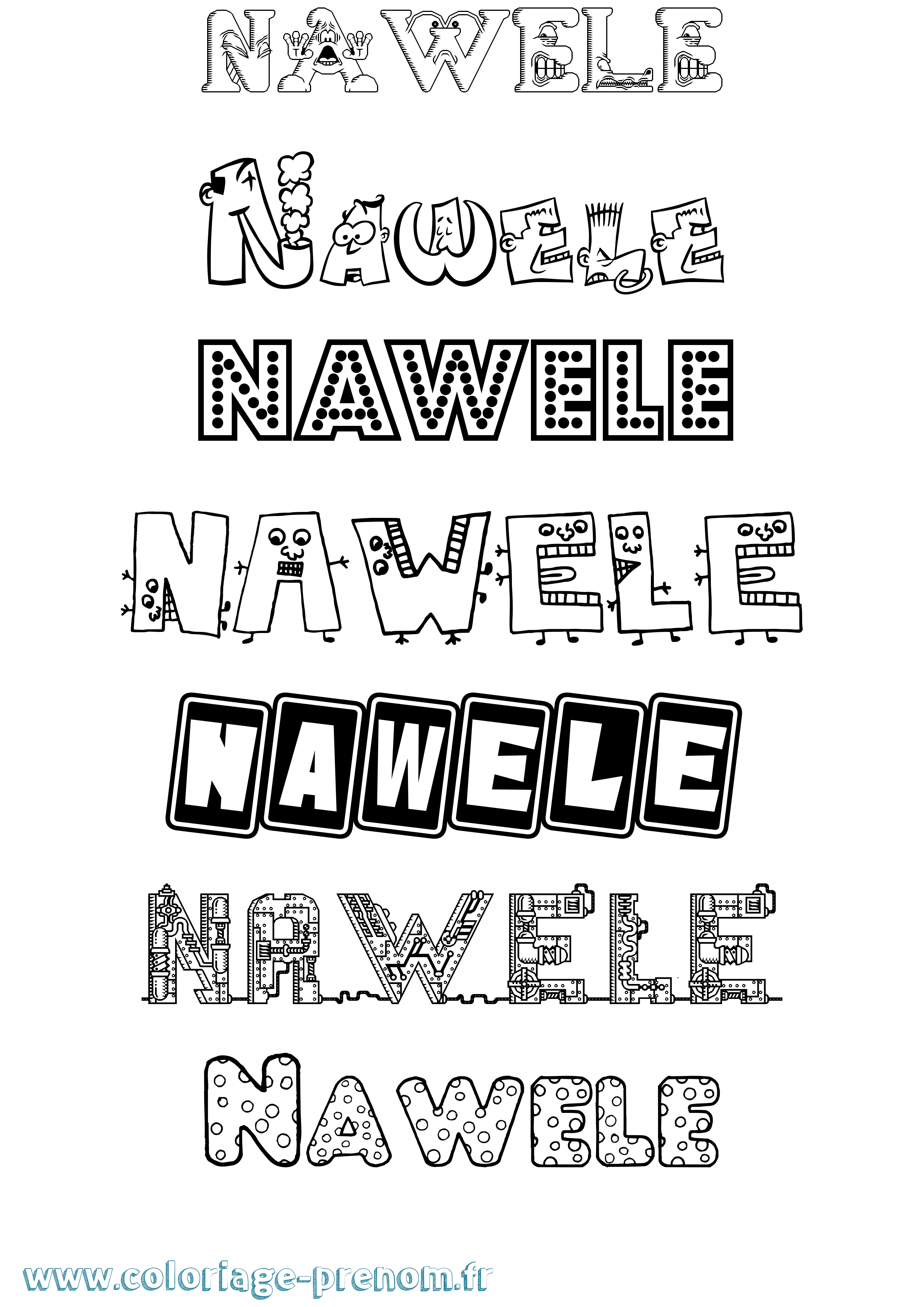 Coloriage Nawele Fun Coloriage prénom Nawele Fun