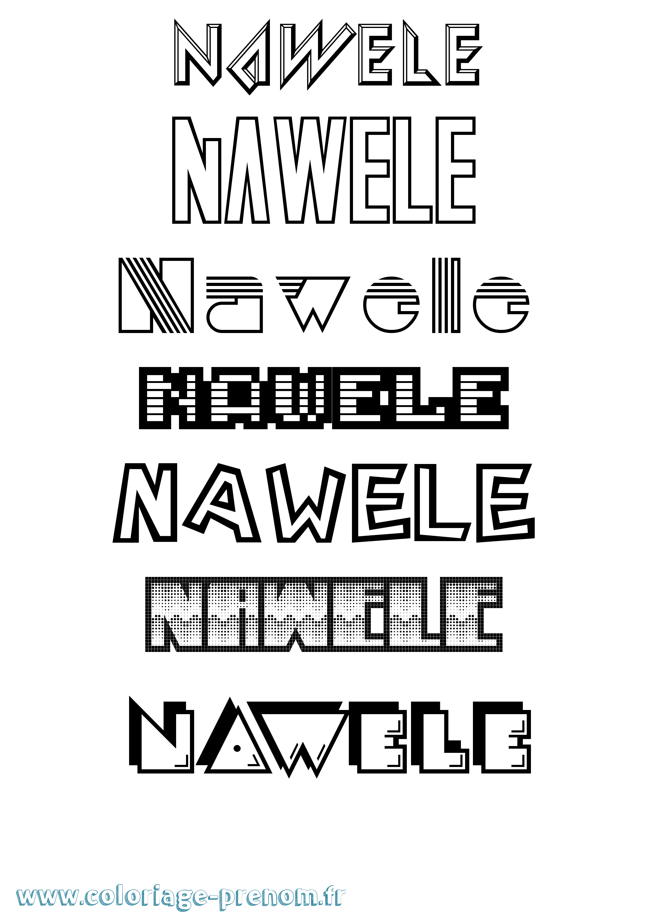 Coloriage Nawele Jeux Vidéos Coloriage prénom Nawele Jeux Vidéos