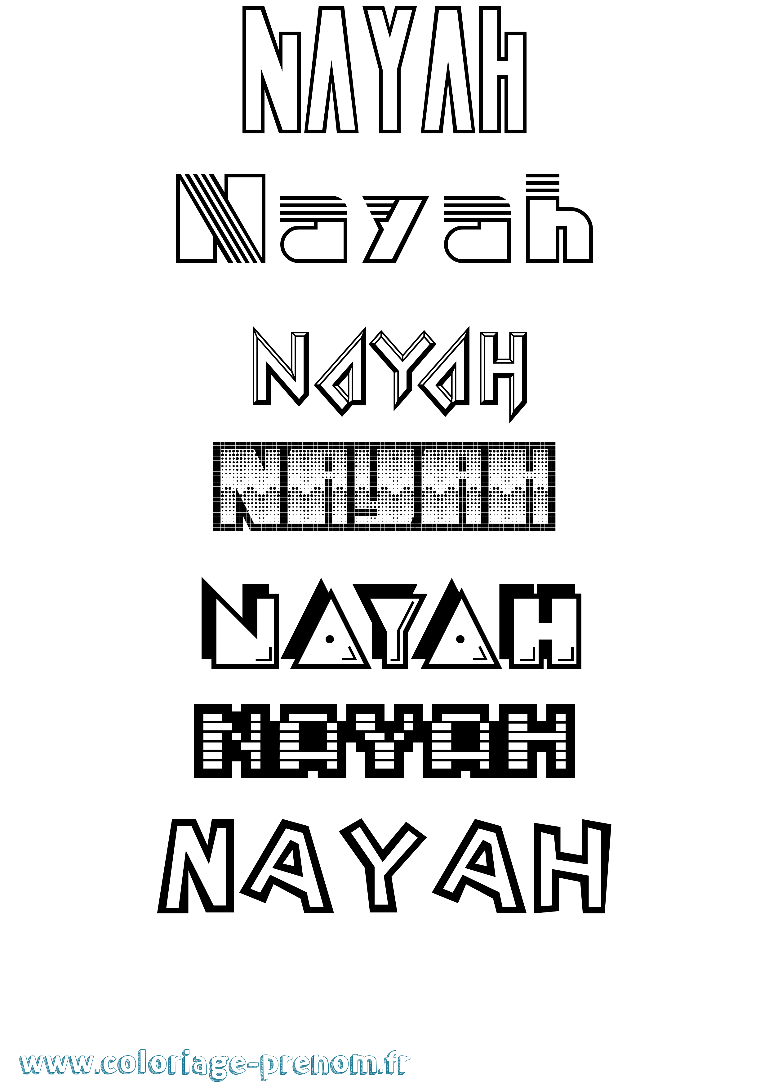 Coloriage Nayah Jeux Vidéos Coloriage prénom Nayah Jeux Vidéos