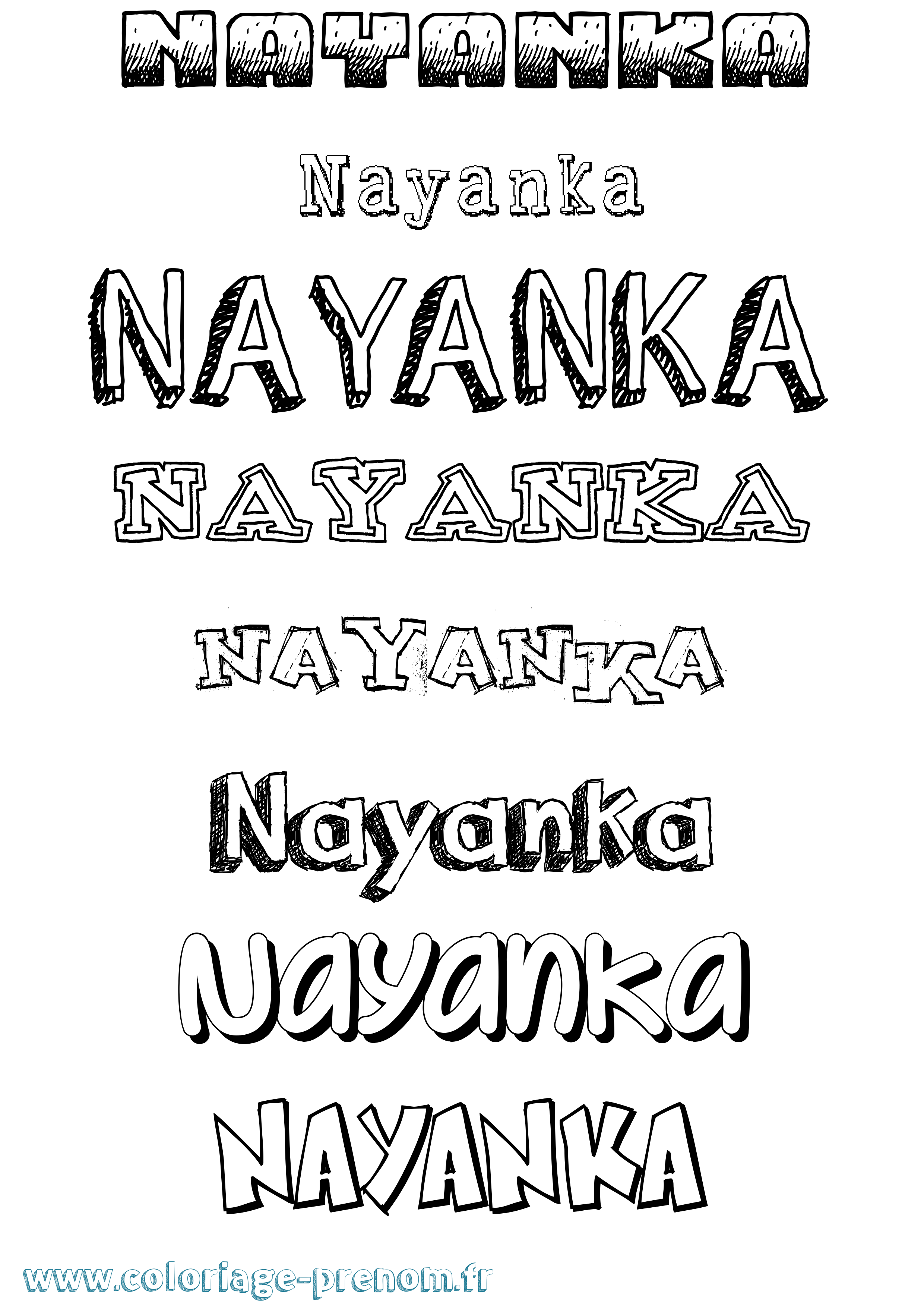 Coloriage Nayanka Dessiné Coloriage prénom Nayanka Dessiné