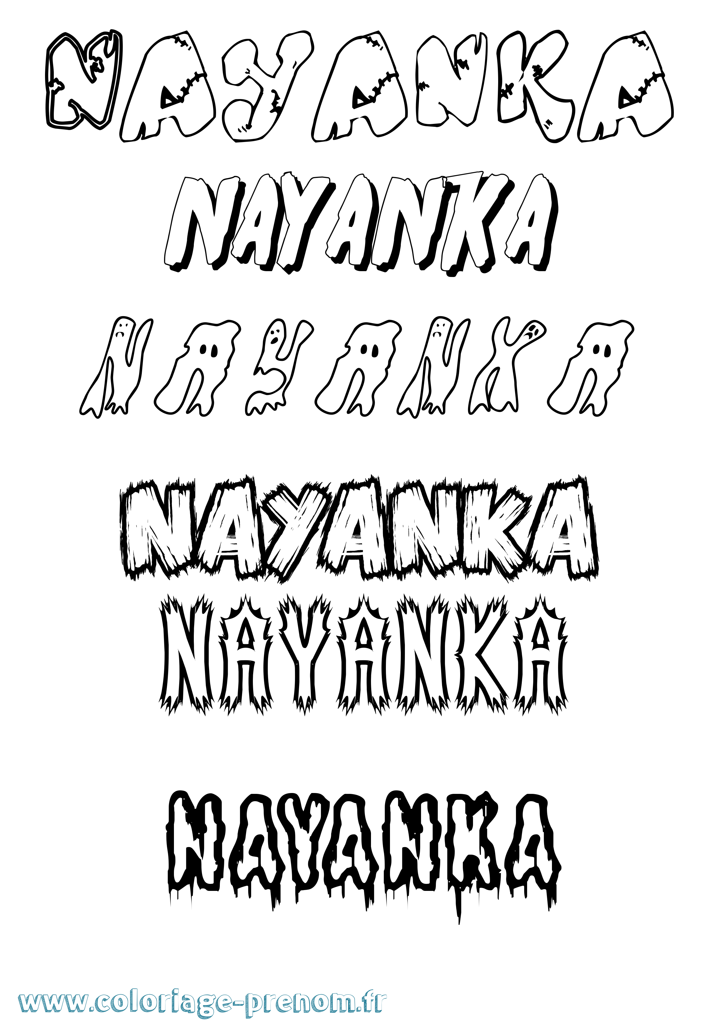 Coloriage Nayanka Frisson Coloriage prénom Nayanka Frisson