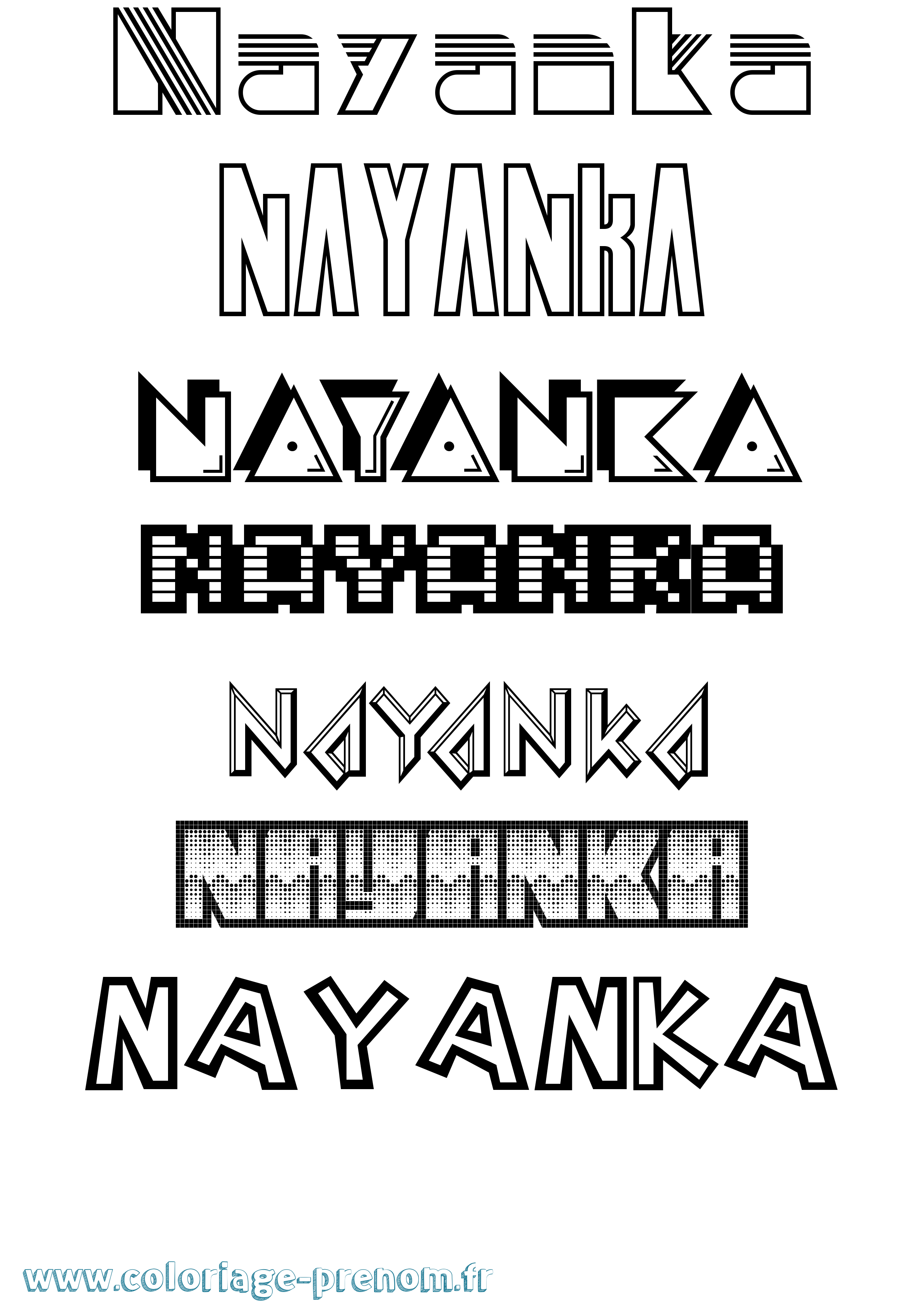 Coloriage Nayanka Jeux Vidéos Coloriage prénom Nayanka Jeux Vidéos