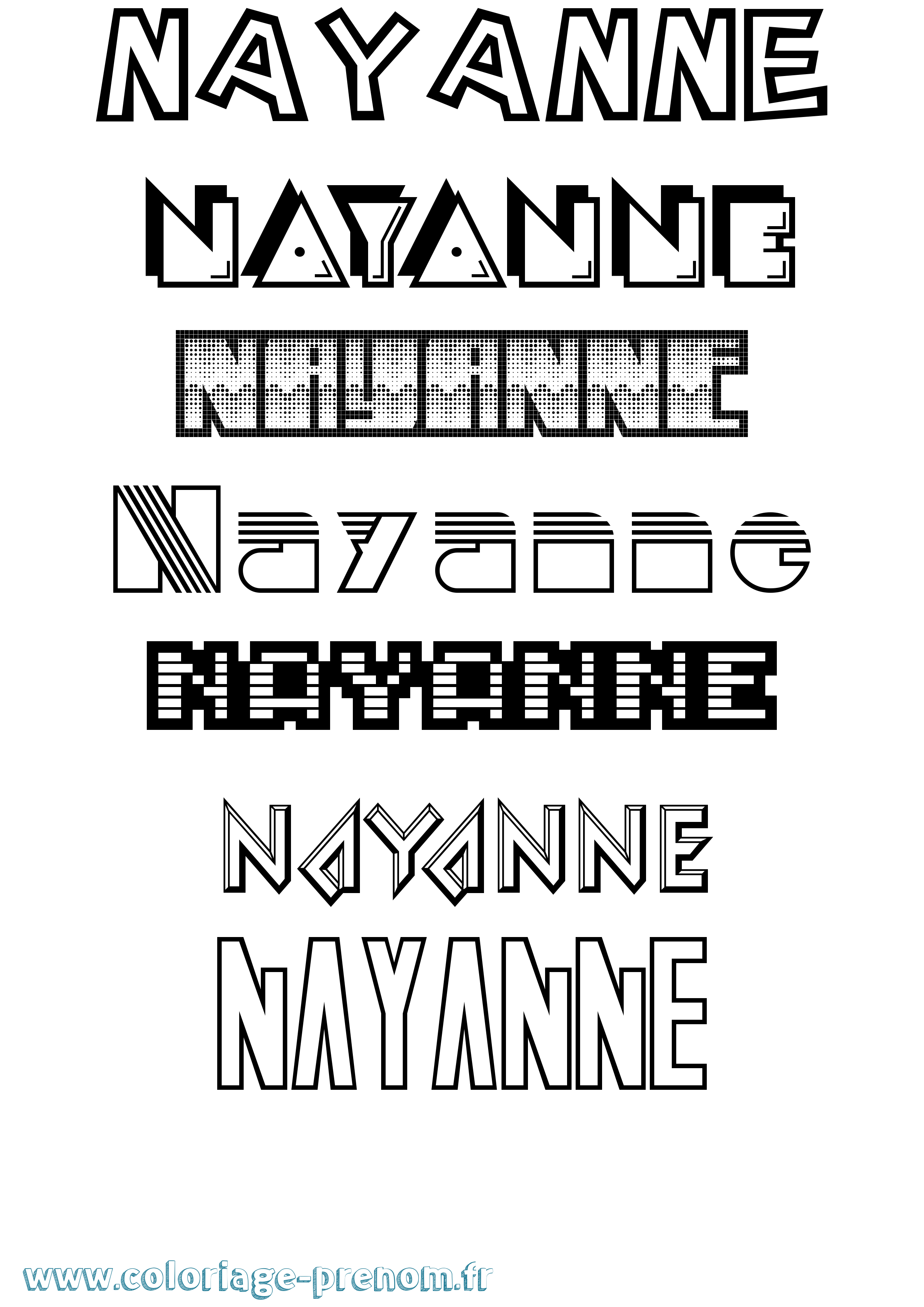Coloriage Nayanne Jeux Vidéos Coloriage prénom Nayanne Jeux Vidéos