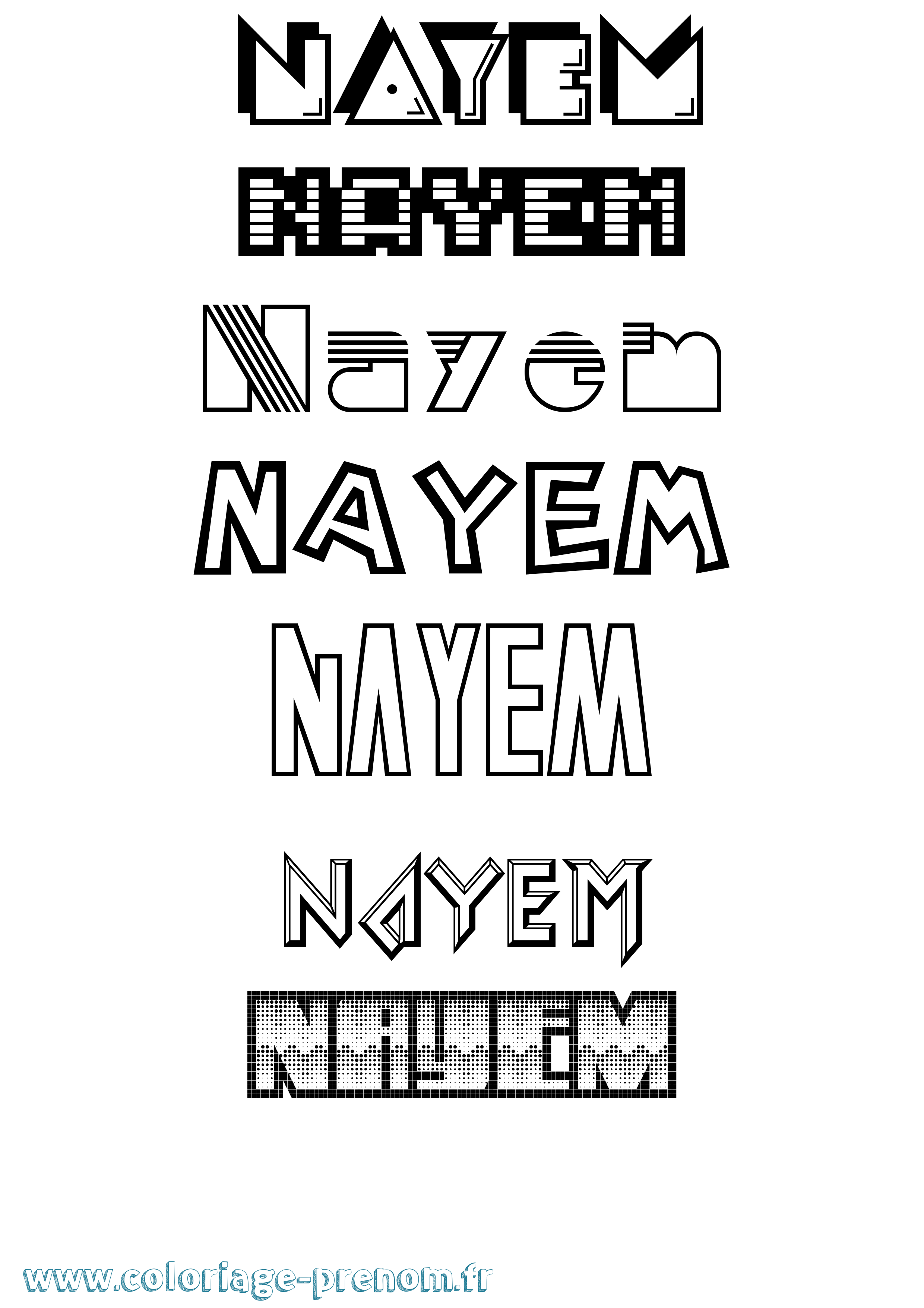 Coloriage Nayem Jeux Vidéos Coloriage prénom Nayem Jeux Vidéos