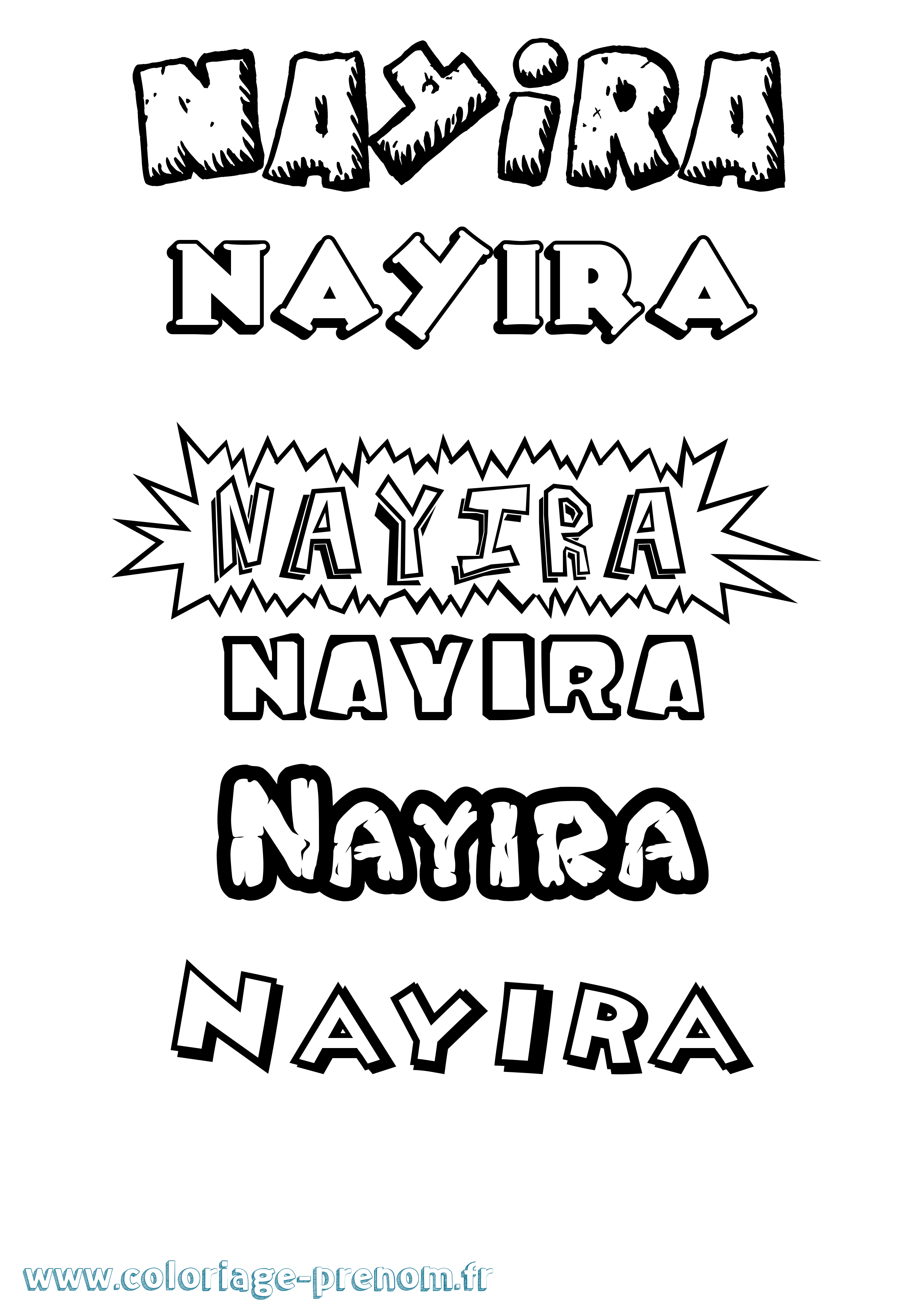 Coloriage Nayira Dessin Animé Coloriage prénom Nayira Dessin Animé