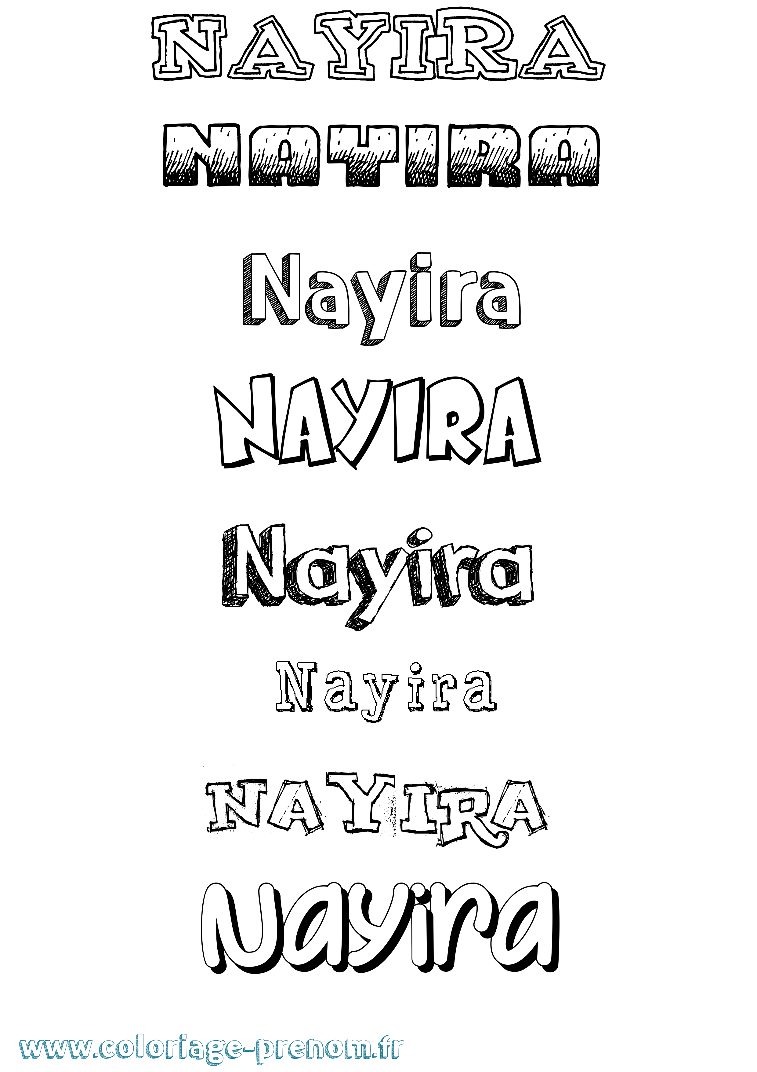 Coloriage Nayira Dessiné Coloriage prénom Nayira Dessiné