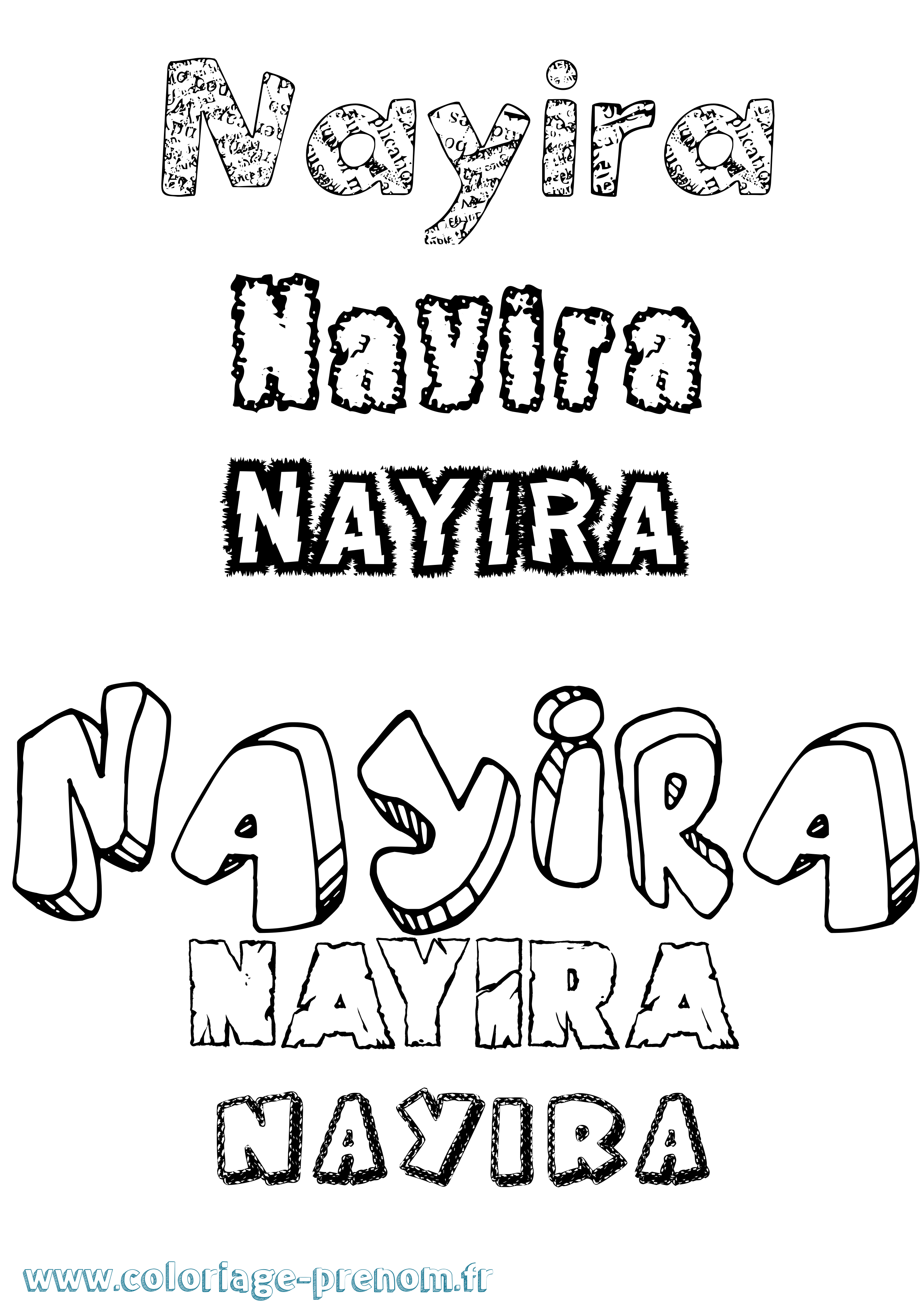 Coloriage Nayira Destructuré Coloriage prénom Nayira Destructuré